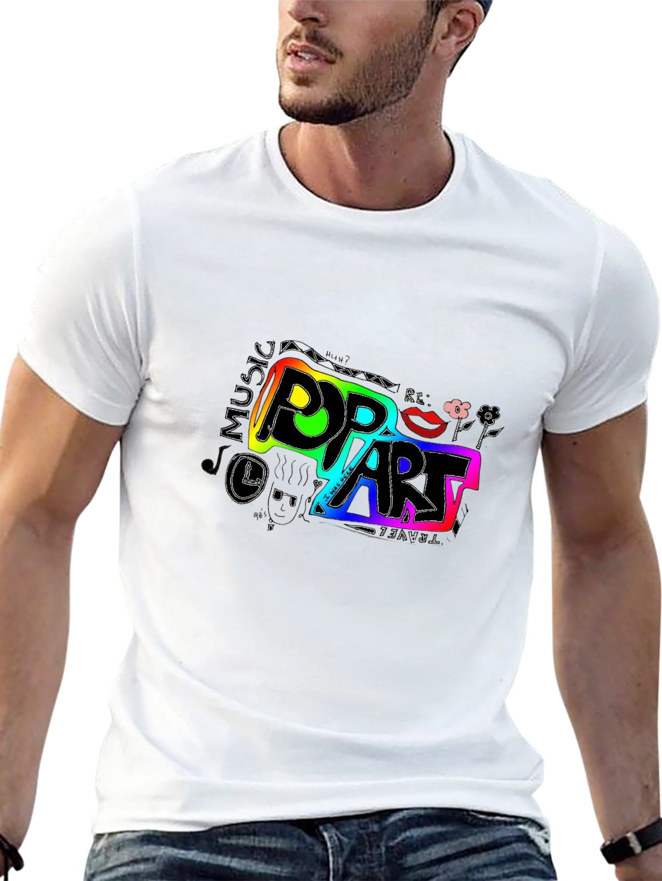 Pop Art Graphic Tee - Unisex Black T-Shirt