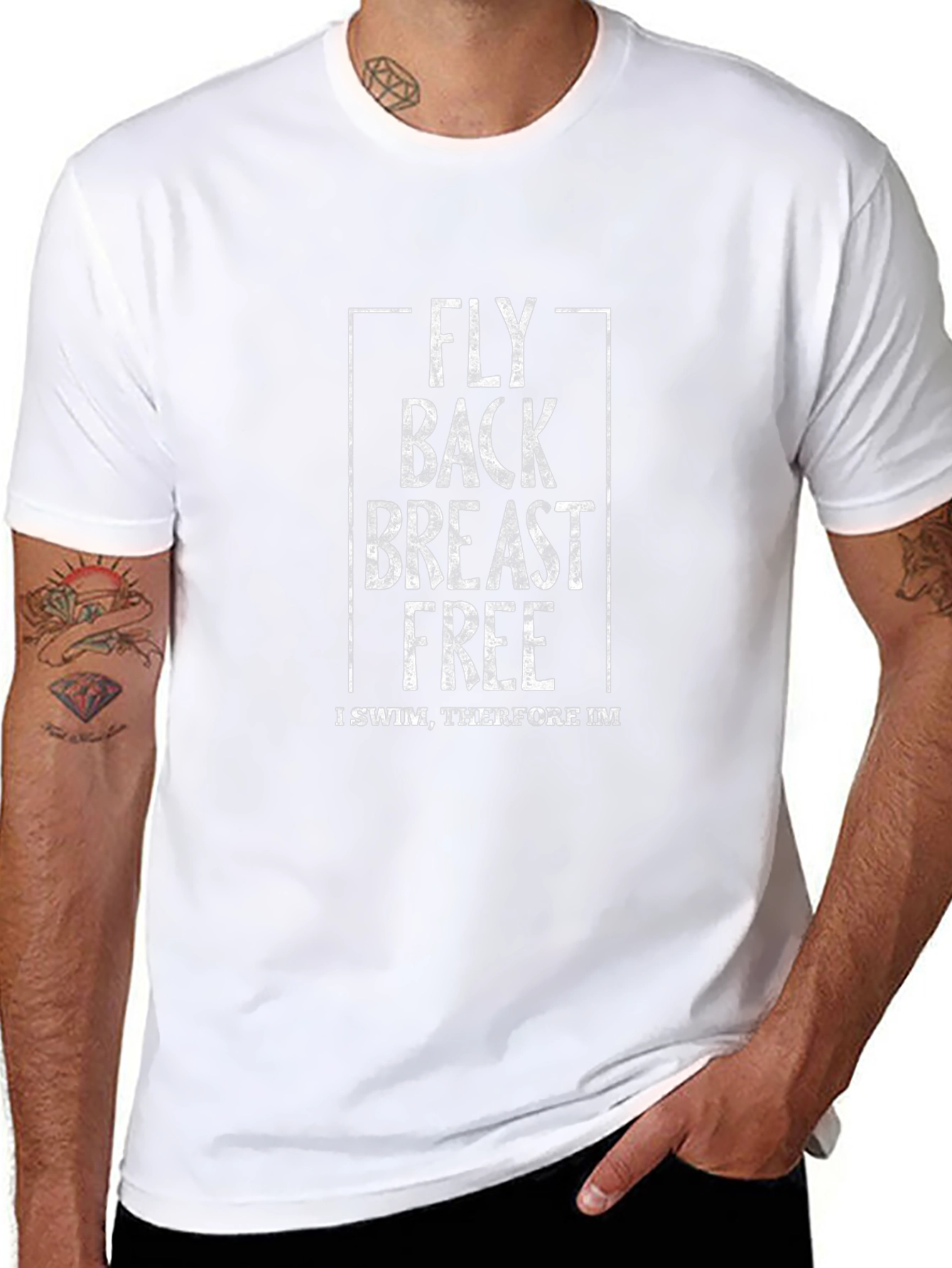 Funny Swimmer T-Shirt - Fly Back Breast Free