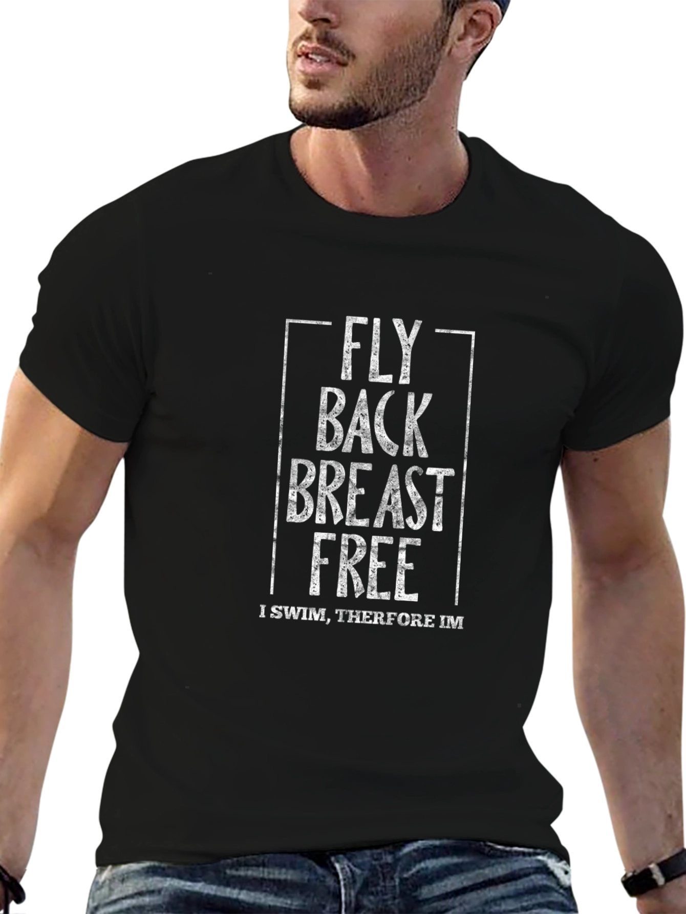 Funny Swimmer T-Shirt - Fly Back Breast Free