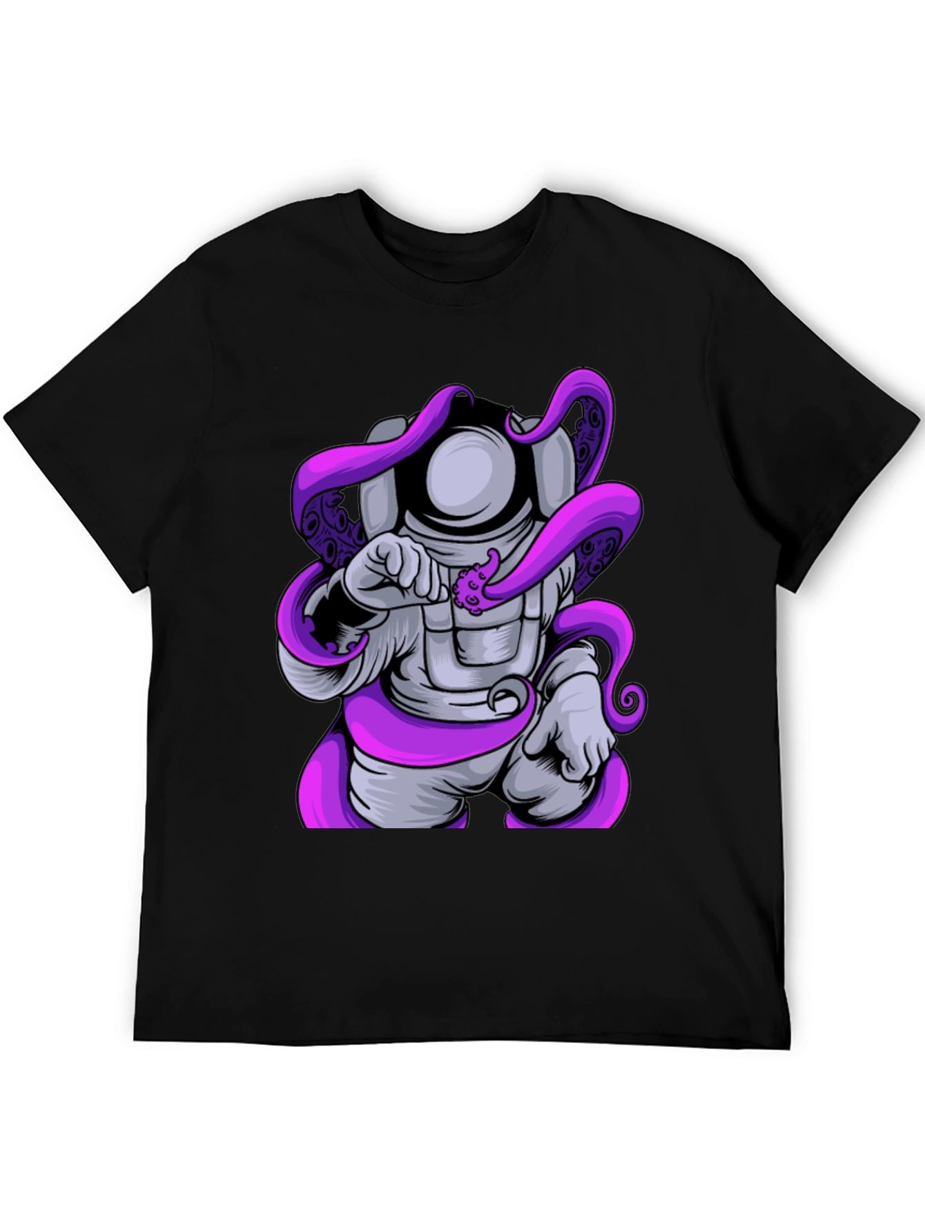 Astronaut Octopus T-Shirt - Black Graphic Tee