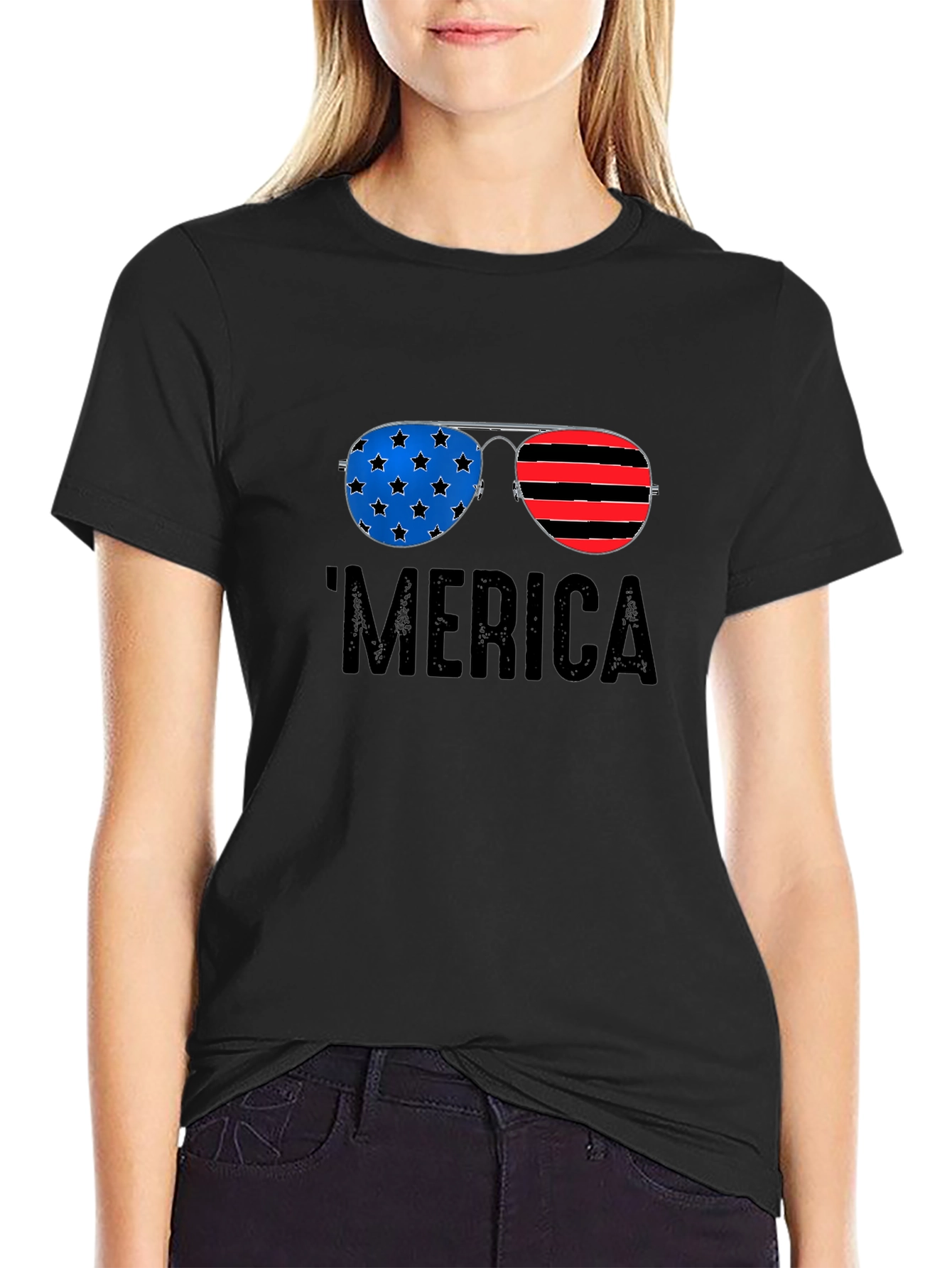 Patriotic Merica Sunglasses Graphic Tee