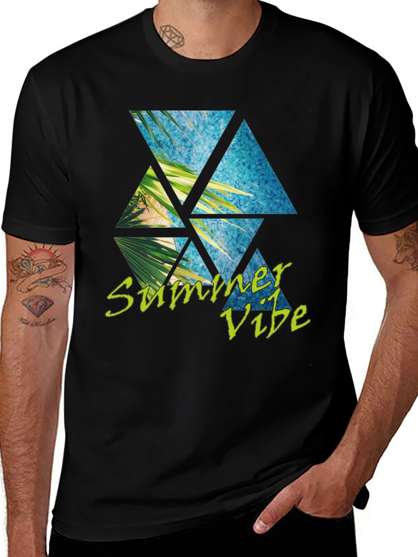 Summer Vibe T-Shirt: Tropical Triangle Design