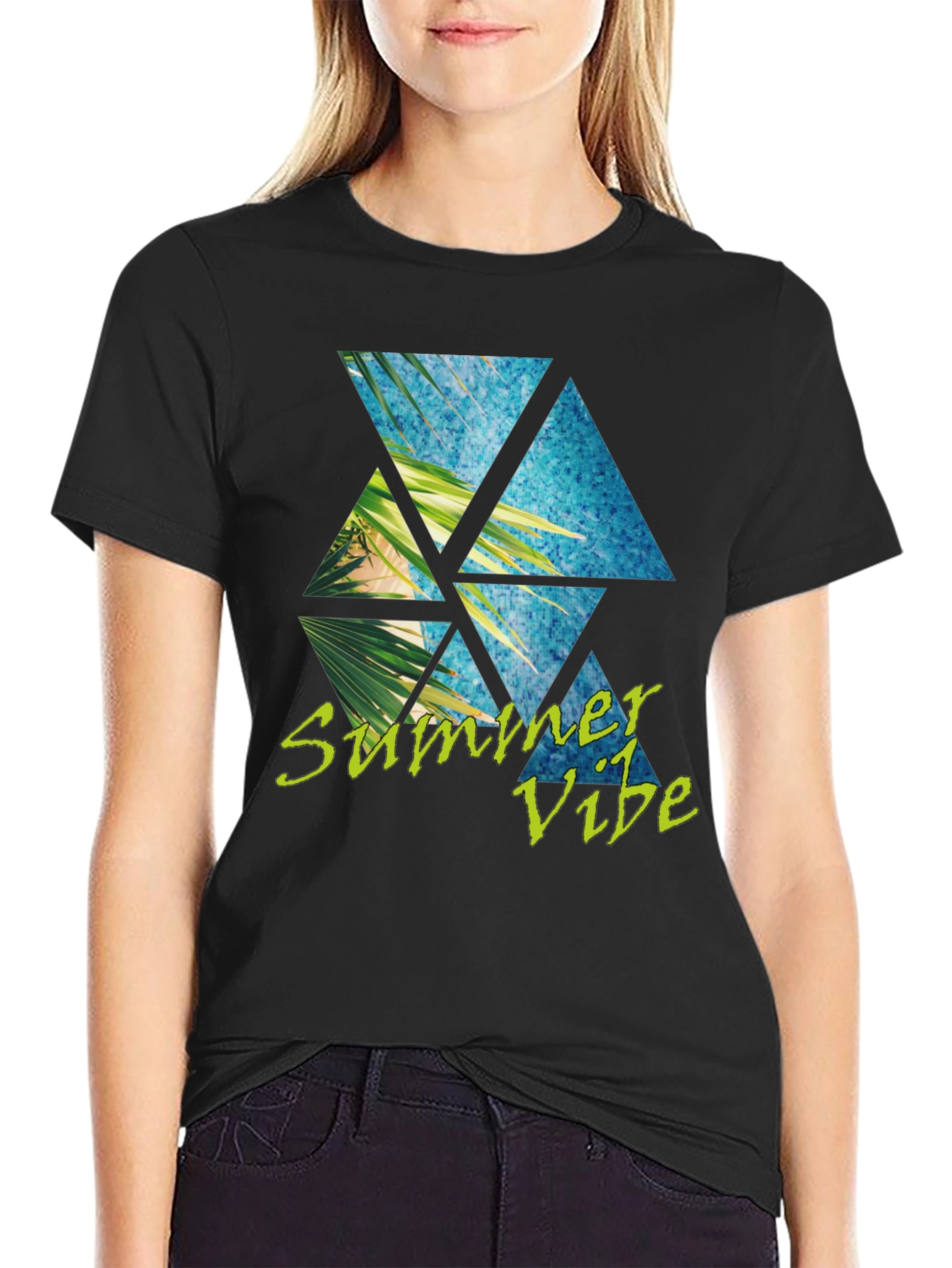 Summer Vibe T-Shirt: Tropical Triangle Design