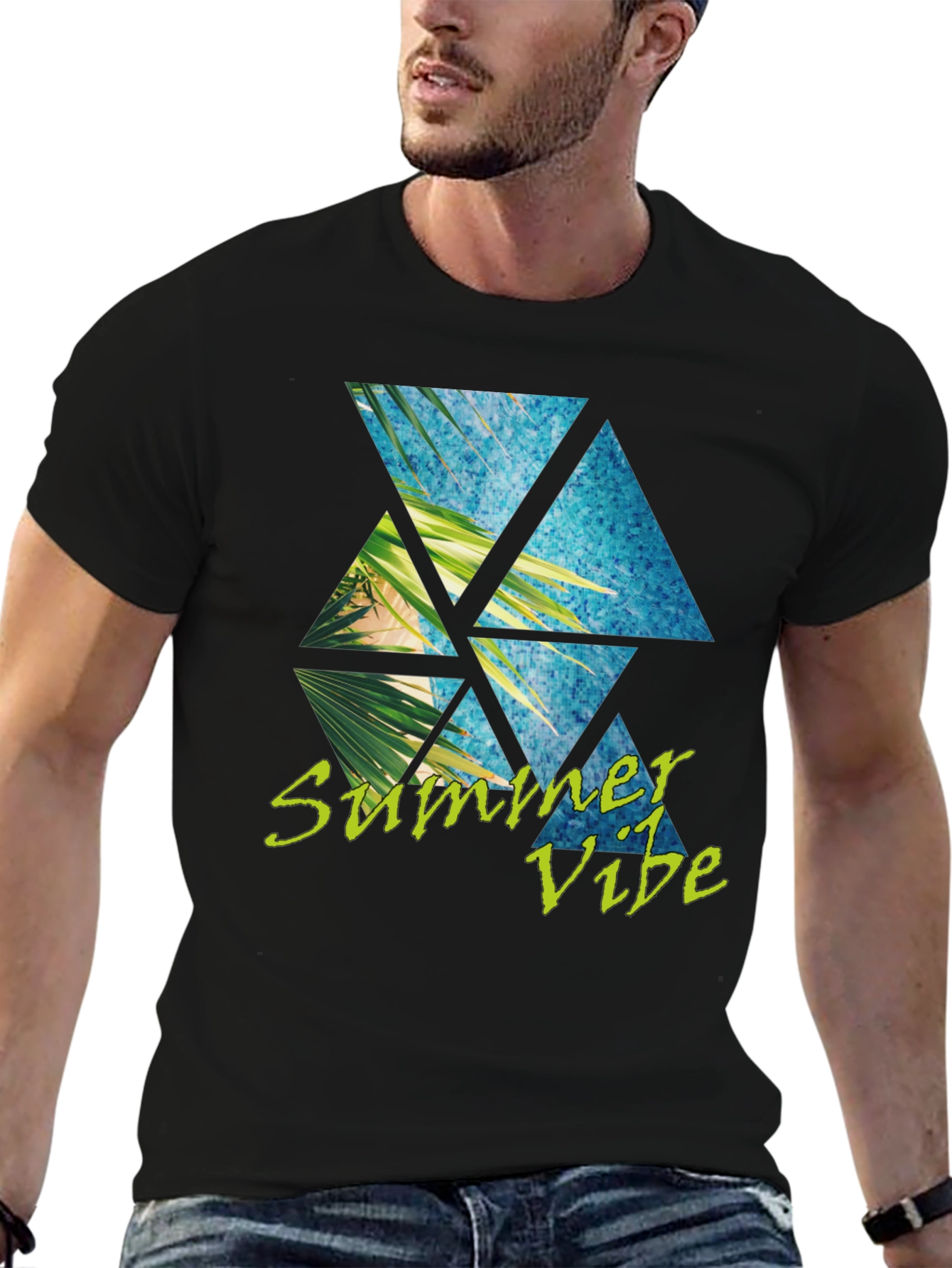 Summer Vibe T-Shirt: Tropical Triangle Design
