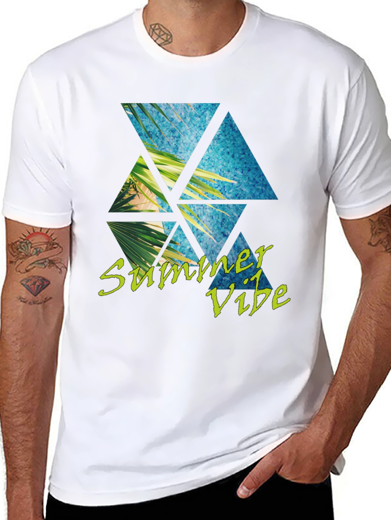 Summer Vibe T-Shirt: Tropical Triangle Design