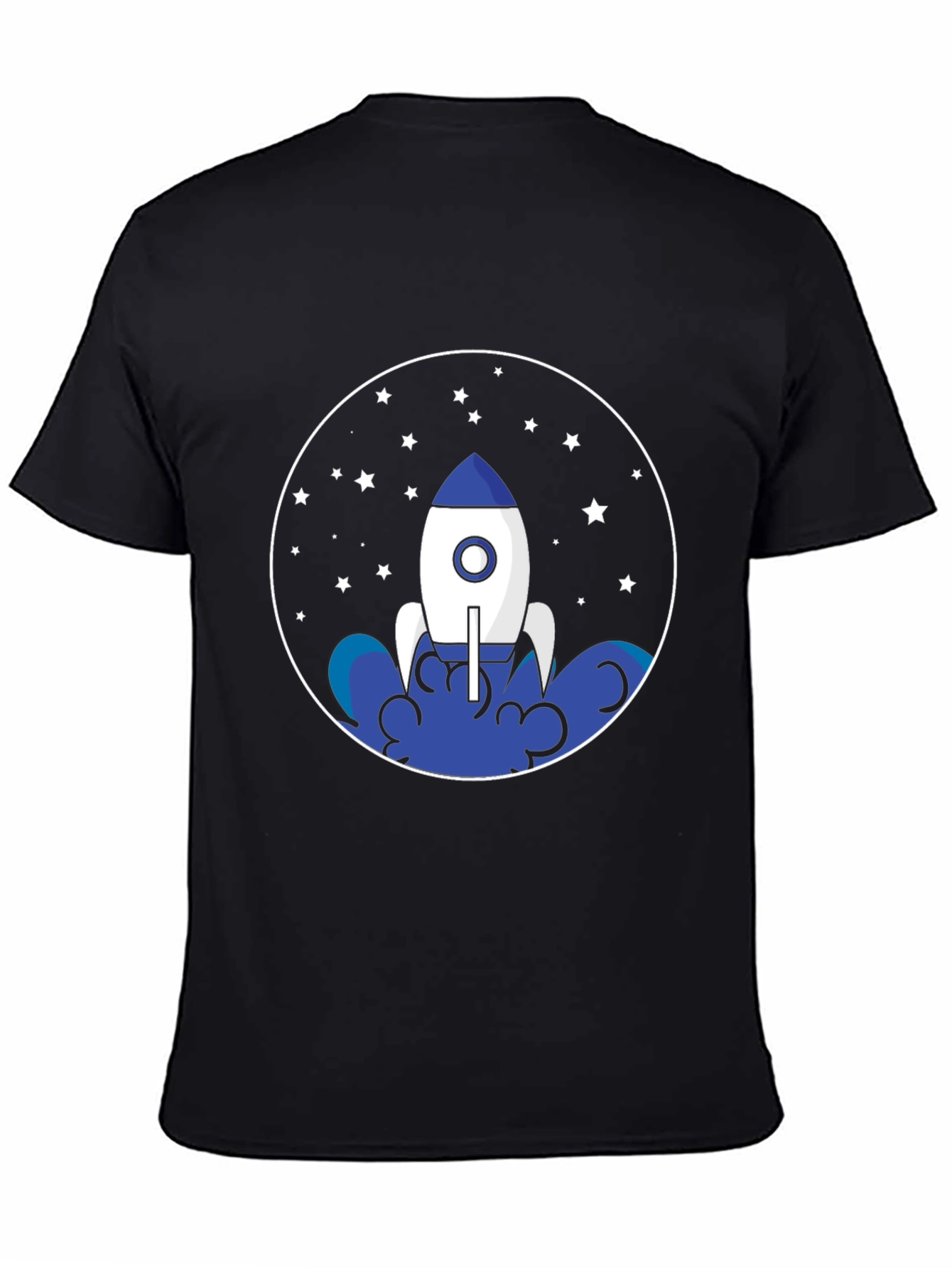Rocket Launch T-Shirt - Black Space Design