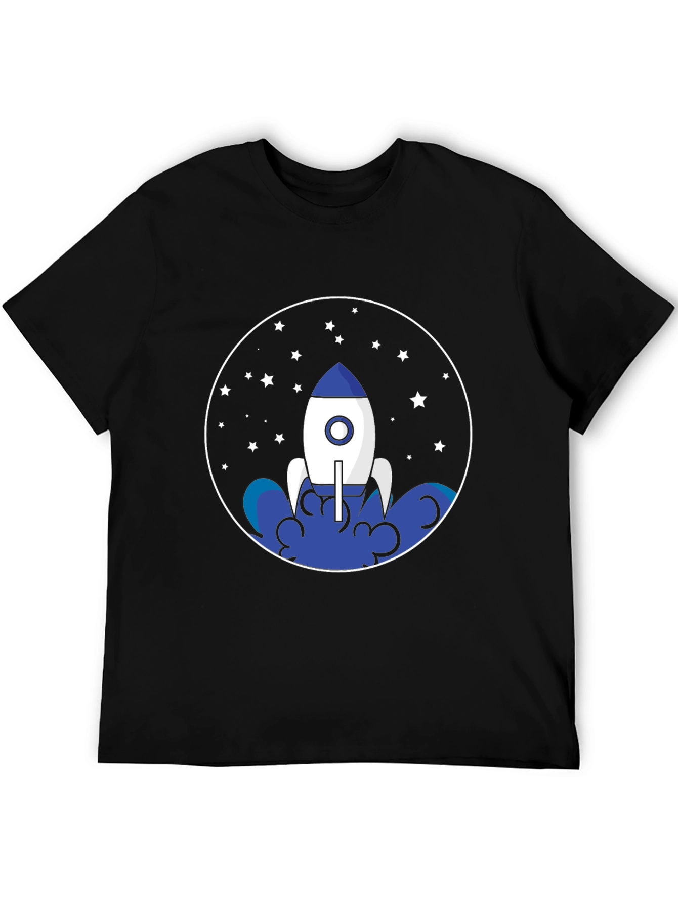 Rocket Launch T-Shirt - Black Space Design
