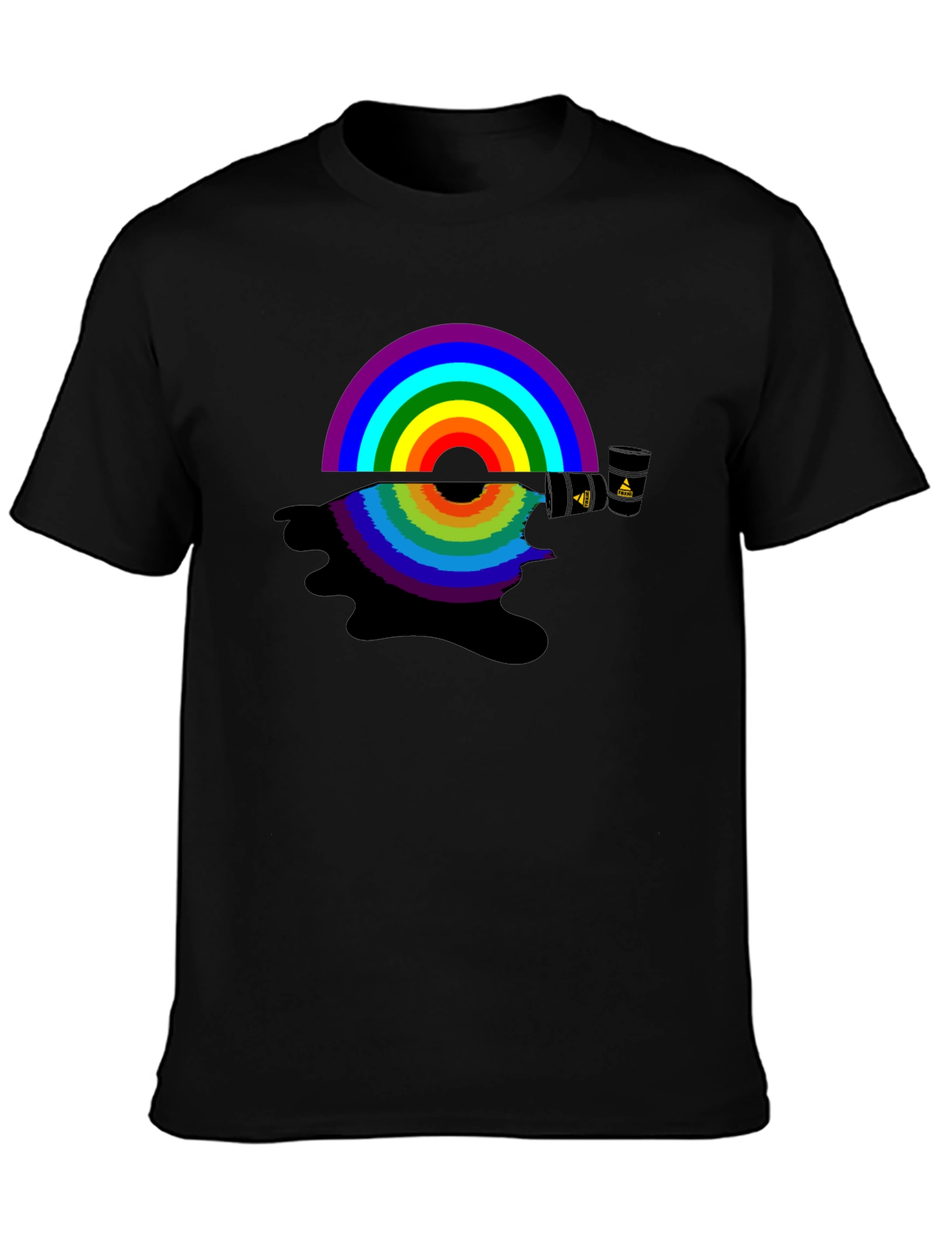 Rainbow Record Black T-Shirt