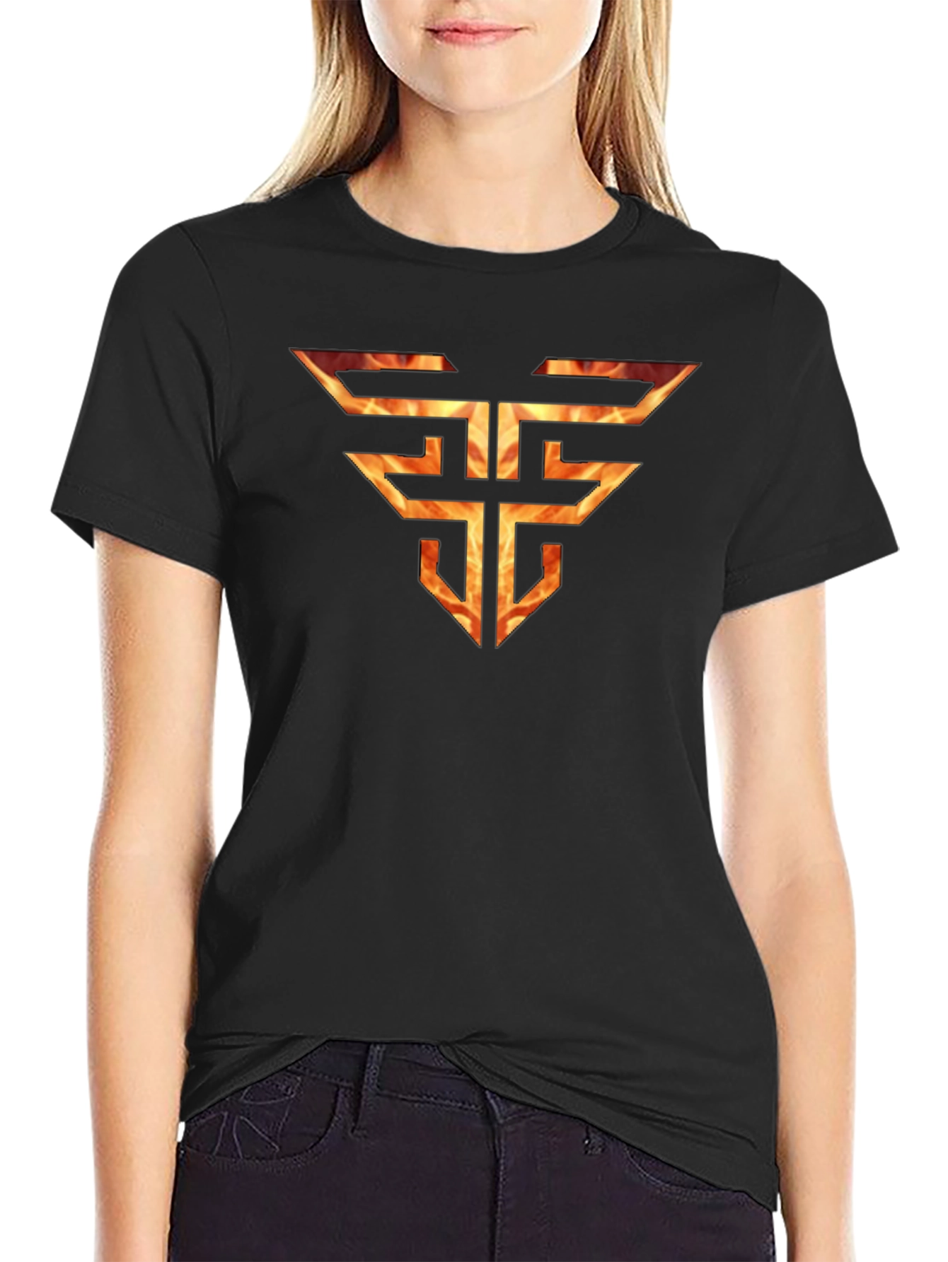 Fiery Logo Tee - Black Graphic T-Shirt