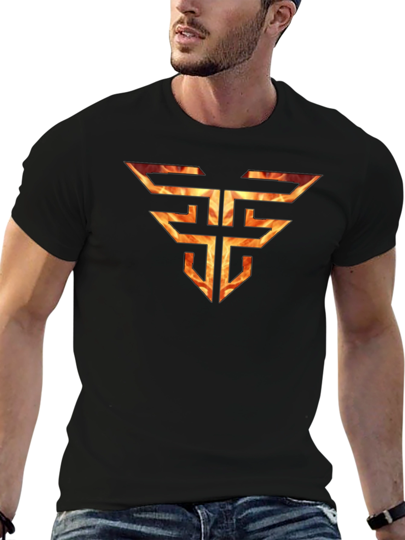 Fiery Logo Tee - Black Graphic T-Shirt