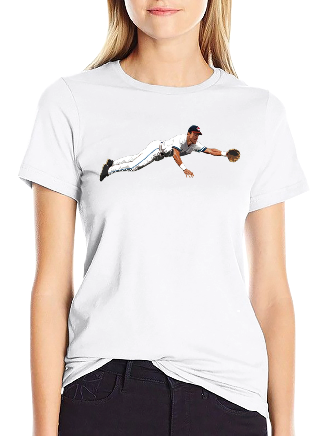 Diving Catch Baseball Graphic Tee