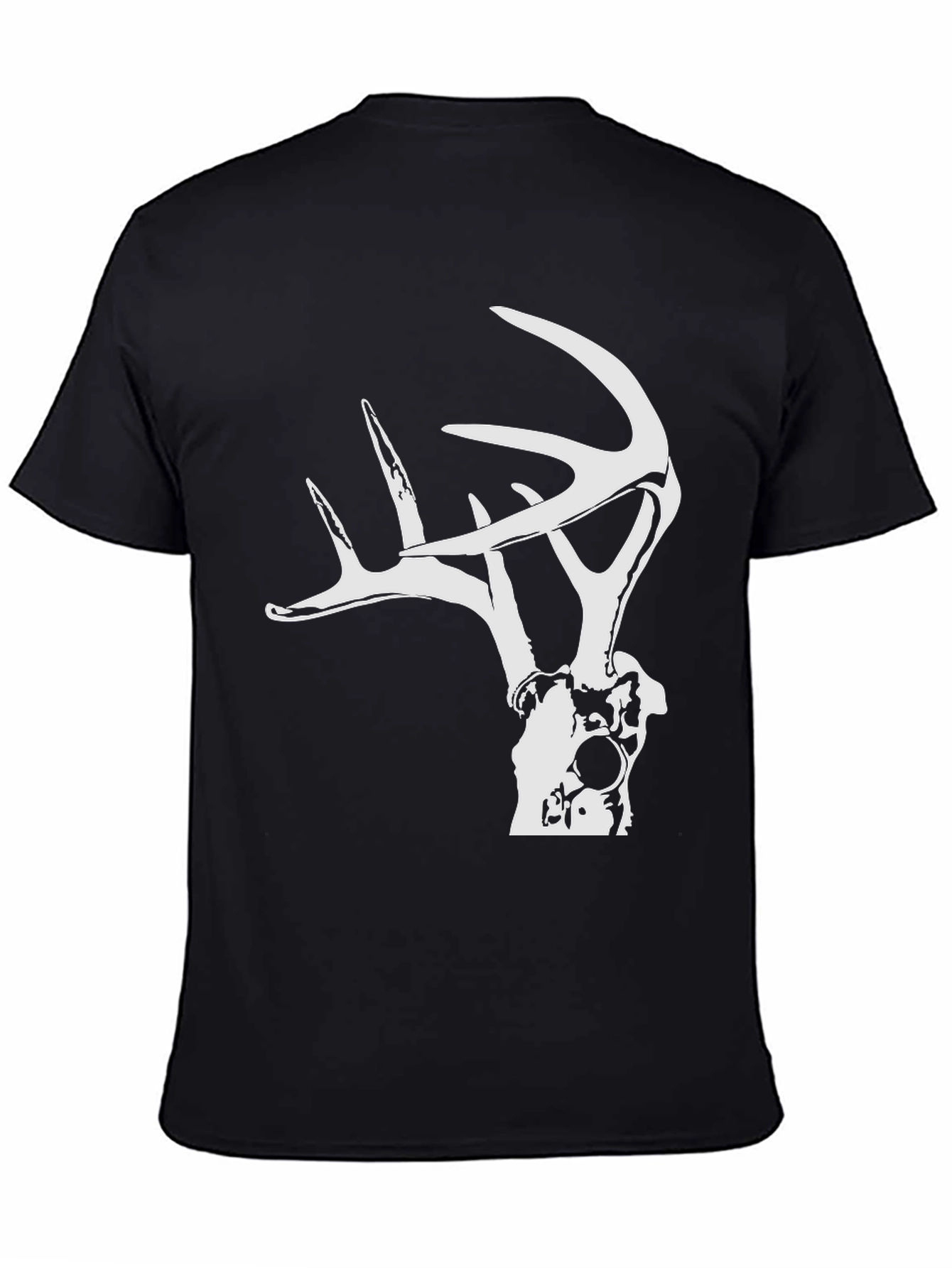 Deer Antler Graphic Tee - Black Cotton Blend