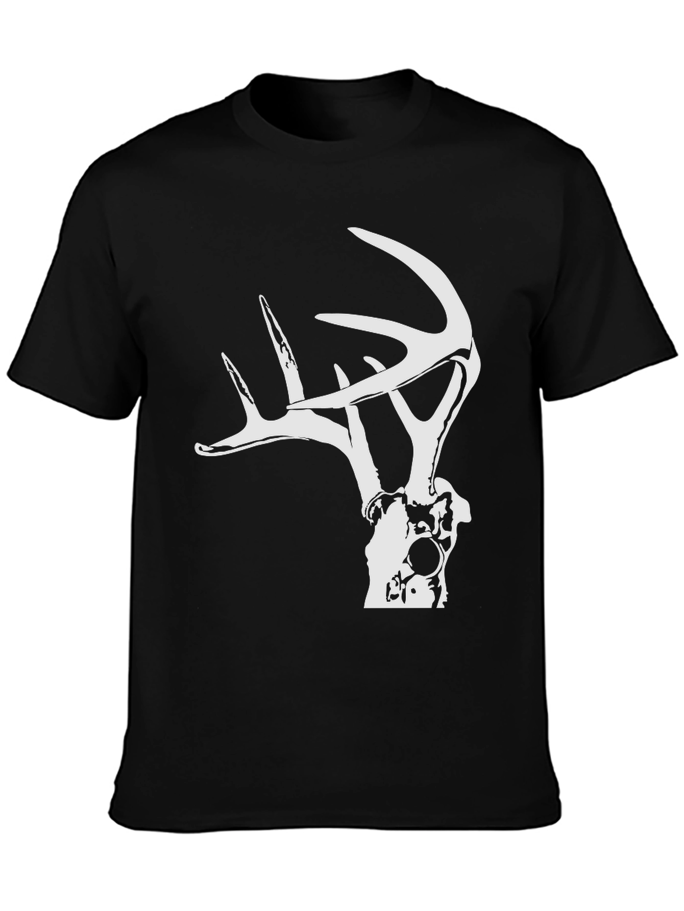Deer Antler Graphic Tee - Black Cotton Blend