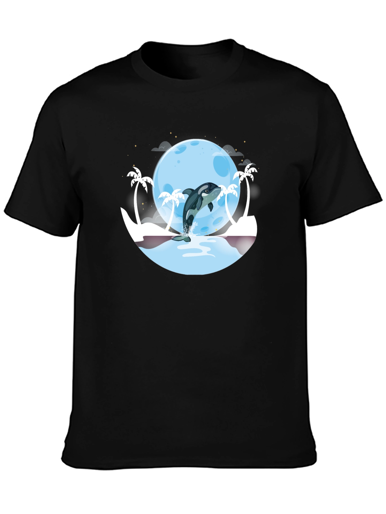 Orca Moon T-Shirt - Black Graphic Tee