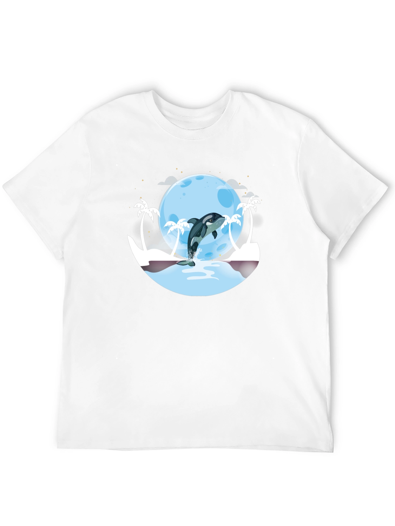 Orca Moon T-Shirt - Black Graphic Tee