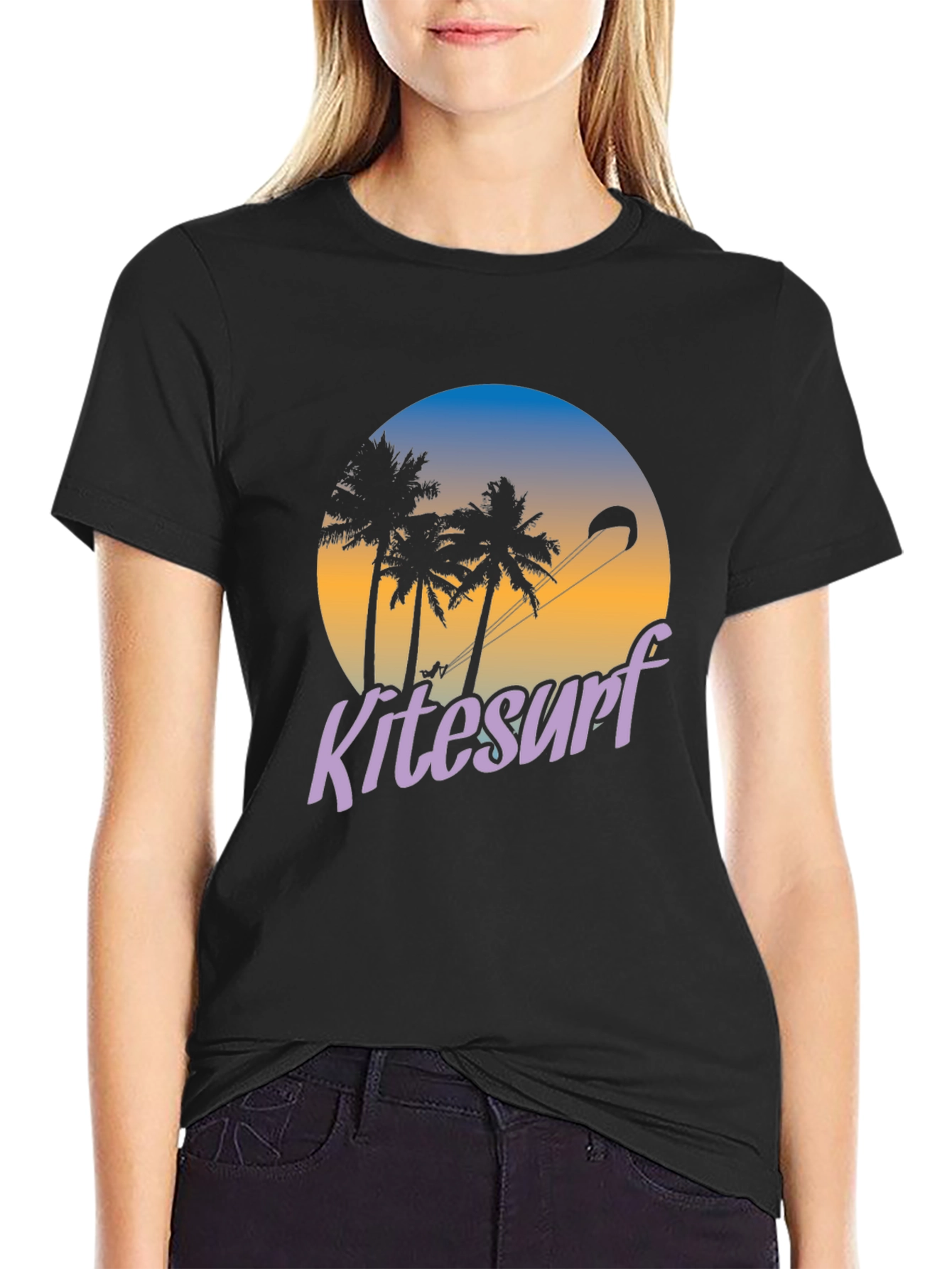 Kitesurf Palm Tree Graphic T-Shirt