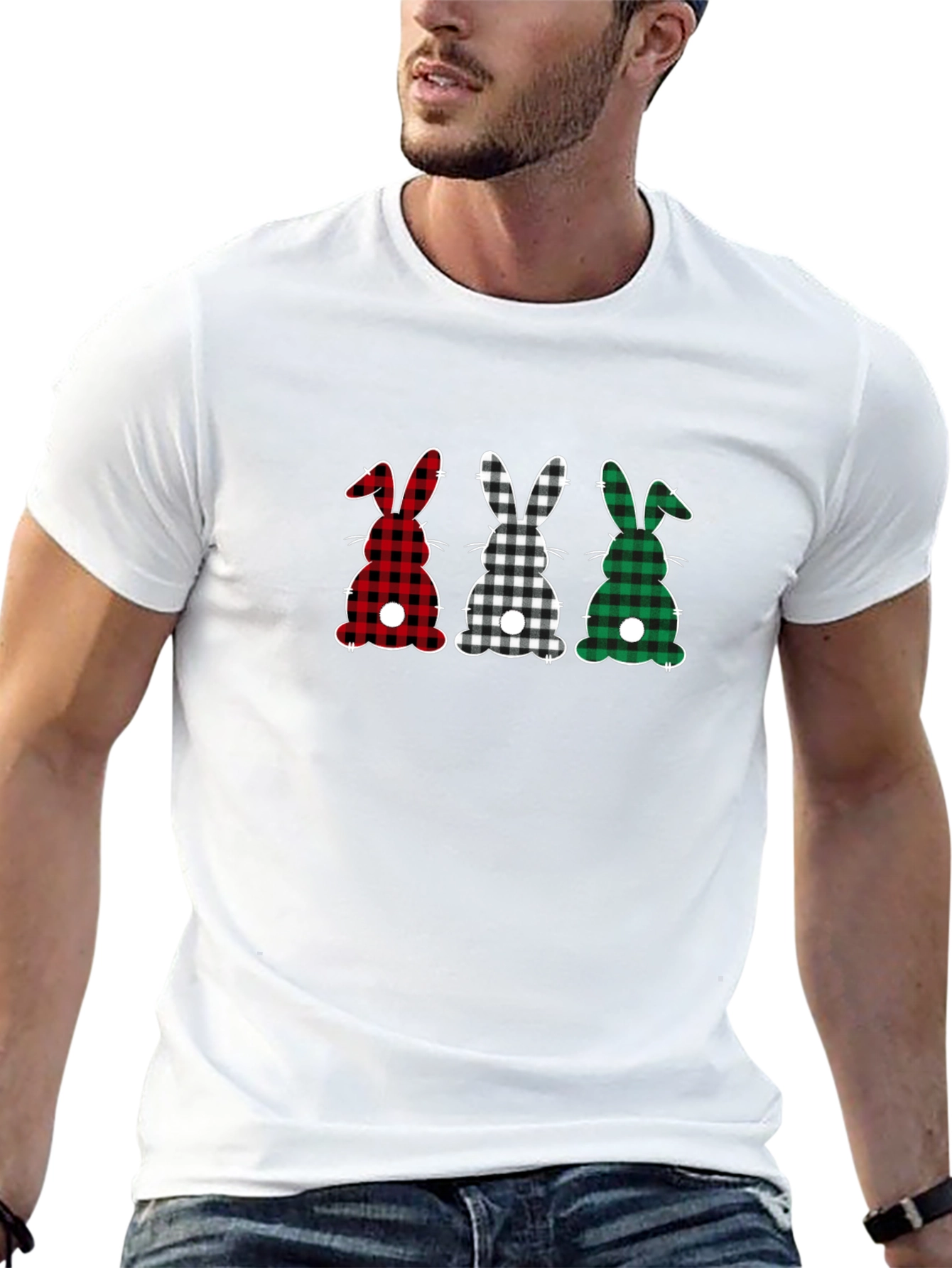 Plaid Easter Bunny Tee