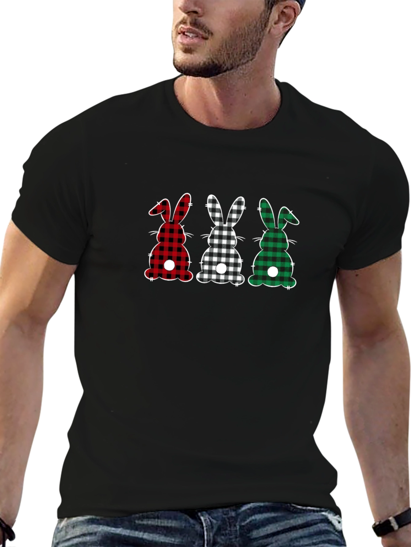 Plaid Easter Bunny Tee