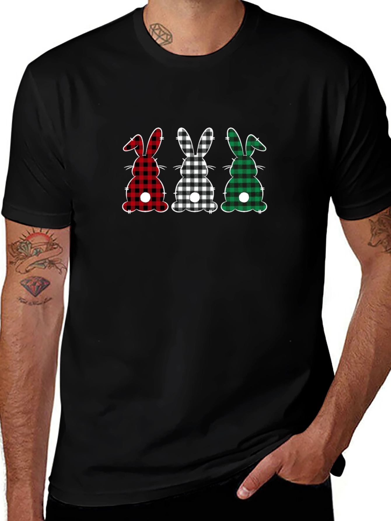 Plaid Easter Bunny Tee