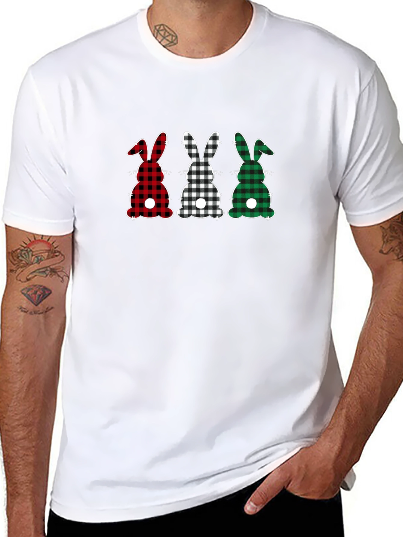 Plaid Easter Bunny Tee