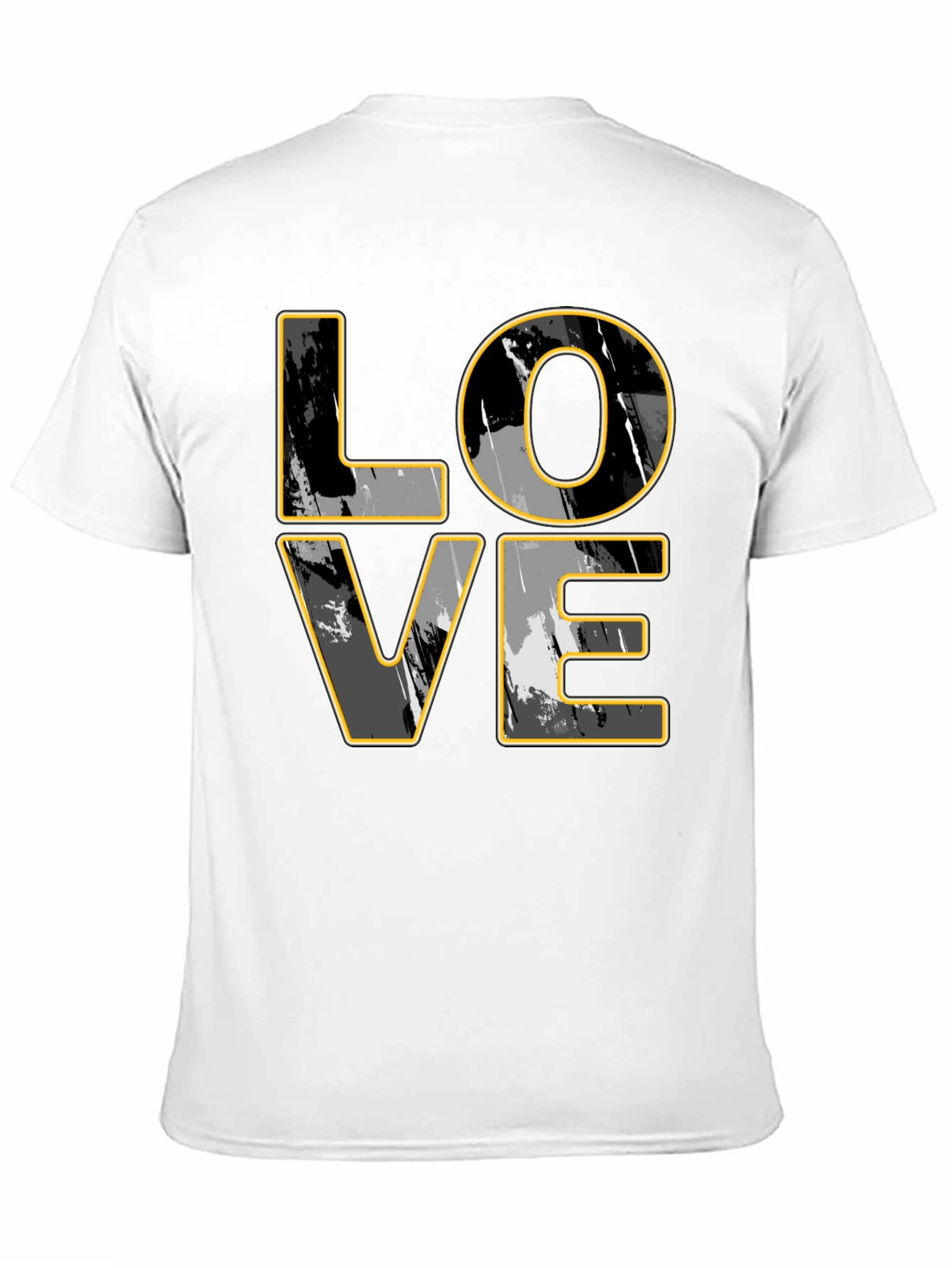 Stylish LOVE Graphic Print Mens Black T-Shirt
