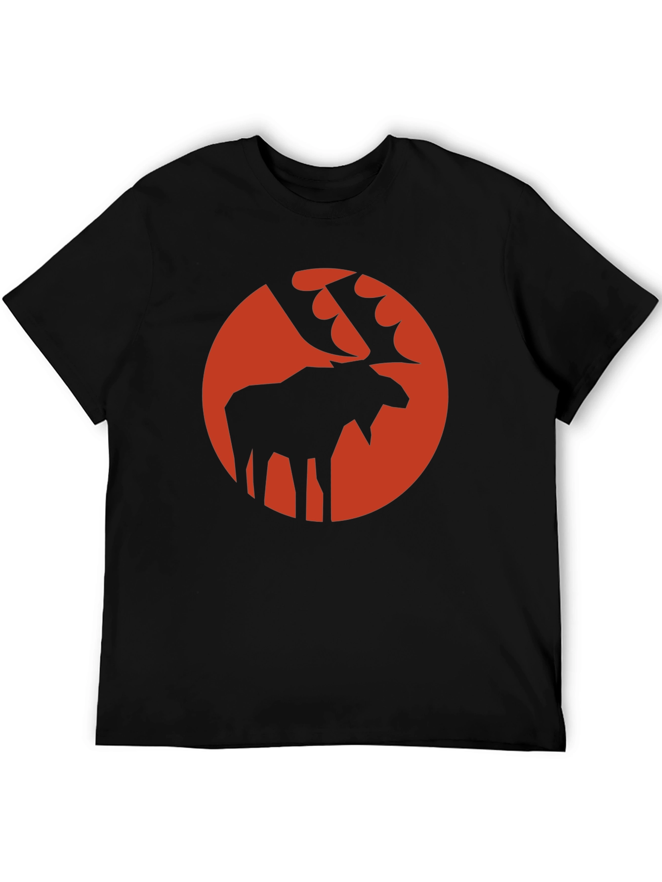 Moose Silhouette Graphic Tee - Stylish Black T-Shirt