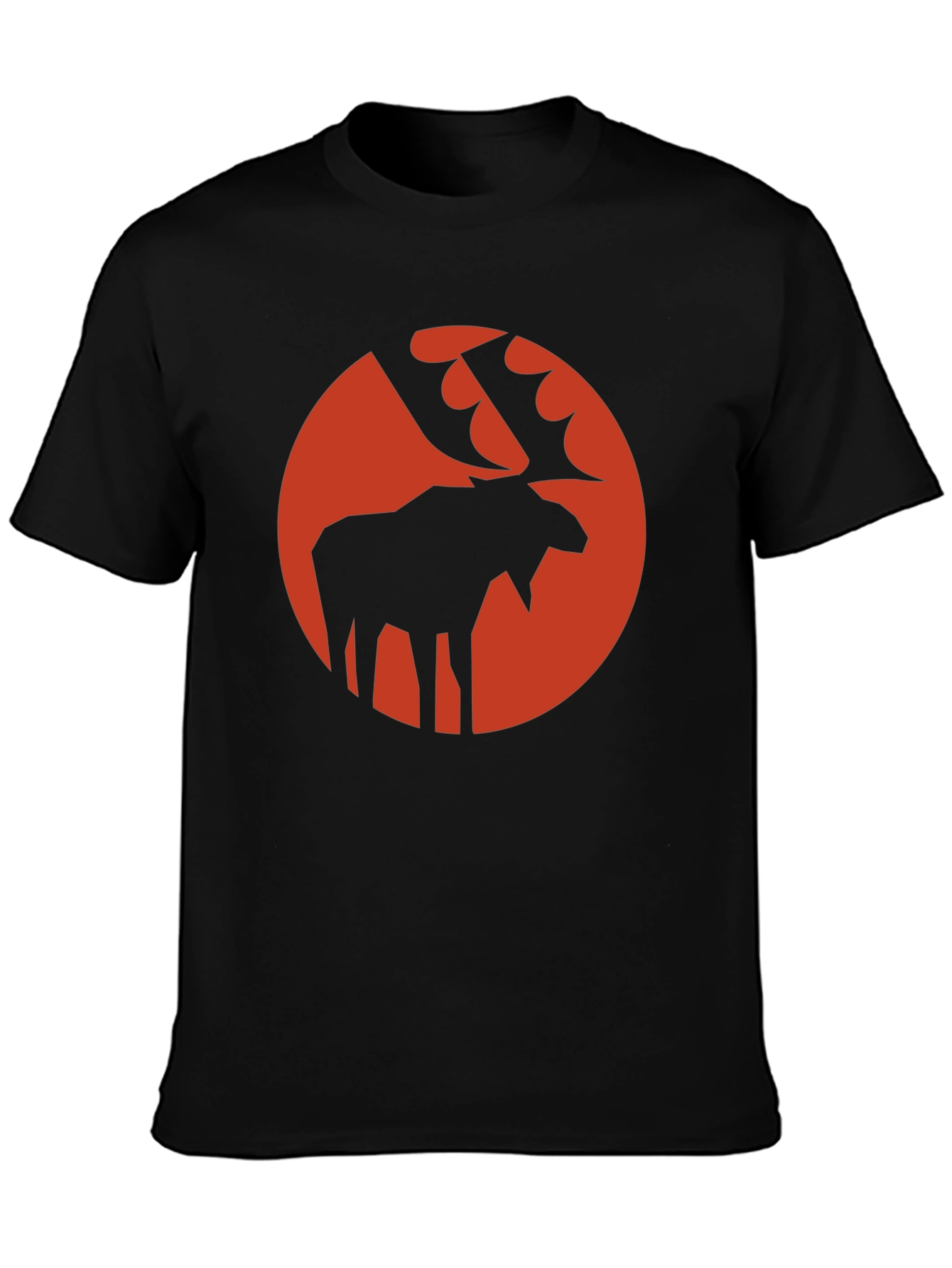 Moose Silhouette Graphic Tee - Stylish Black T-Shirt