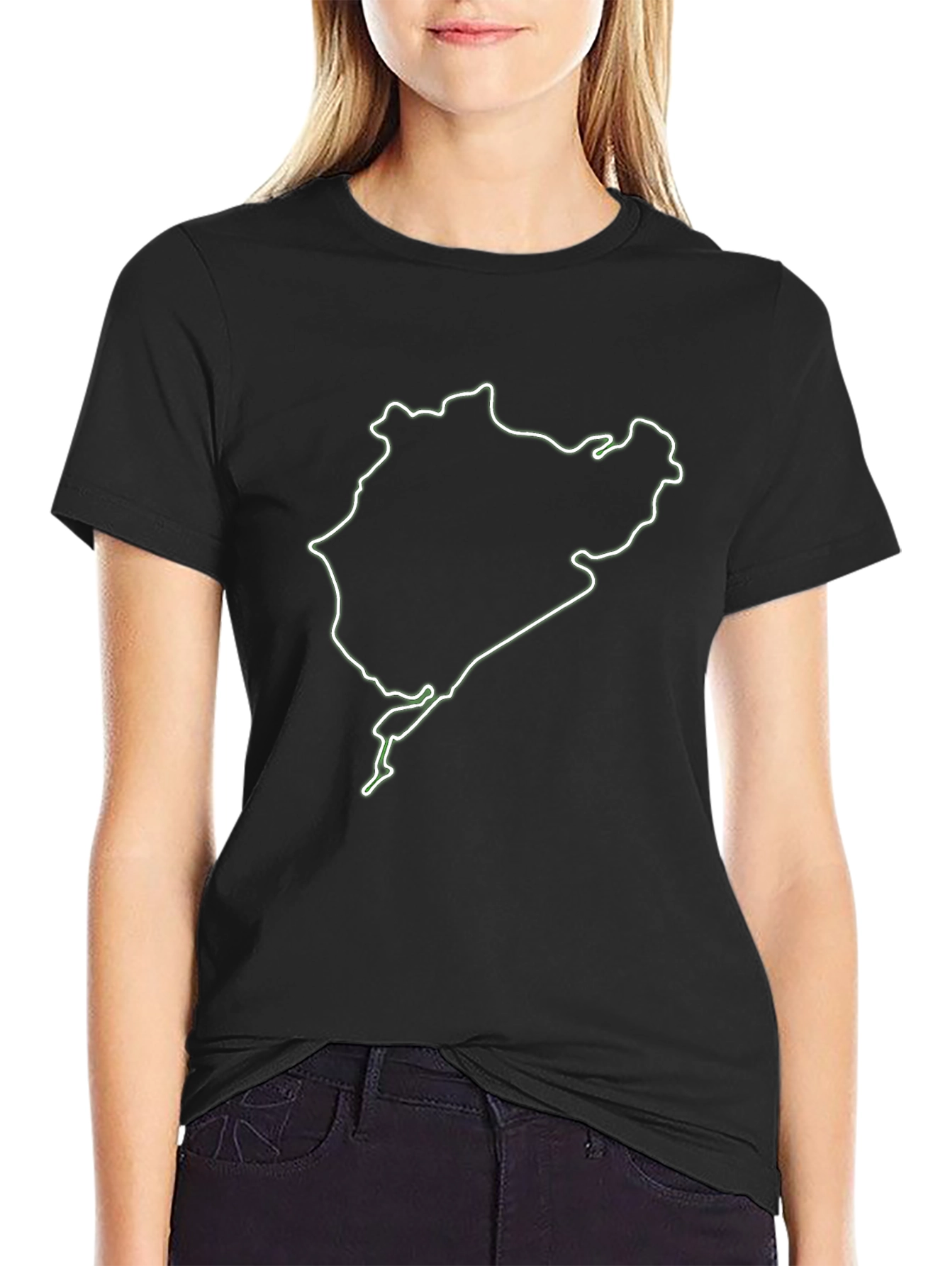Nürburgring Circuit Outline Graphic Tee - Black