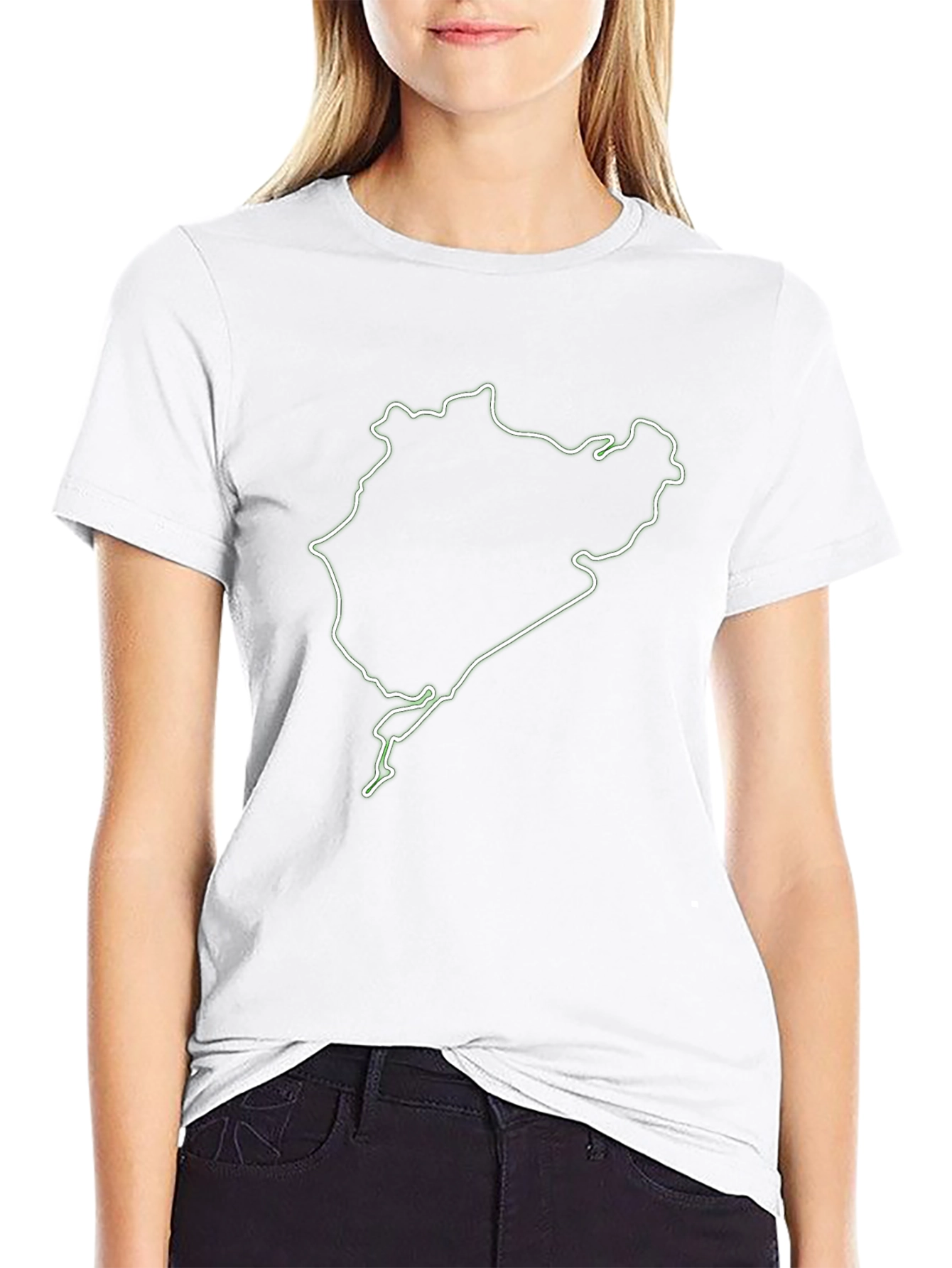 Nürburgring Circuit Outline Graphic Tee - Black