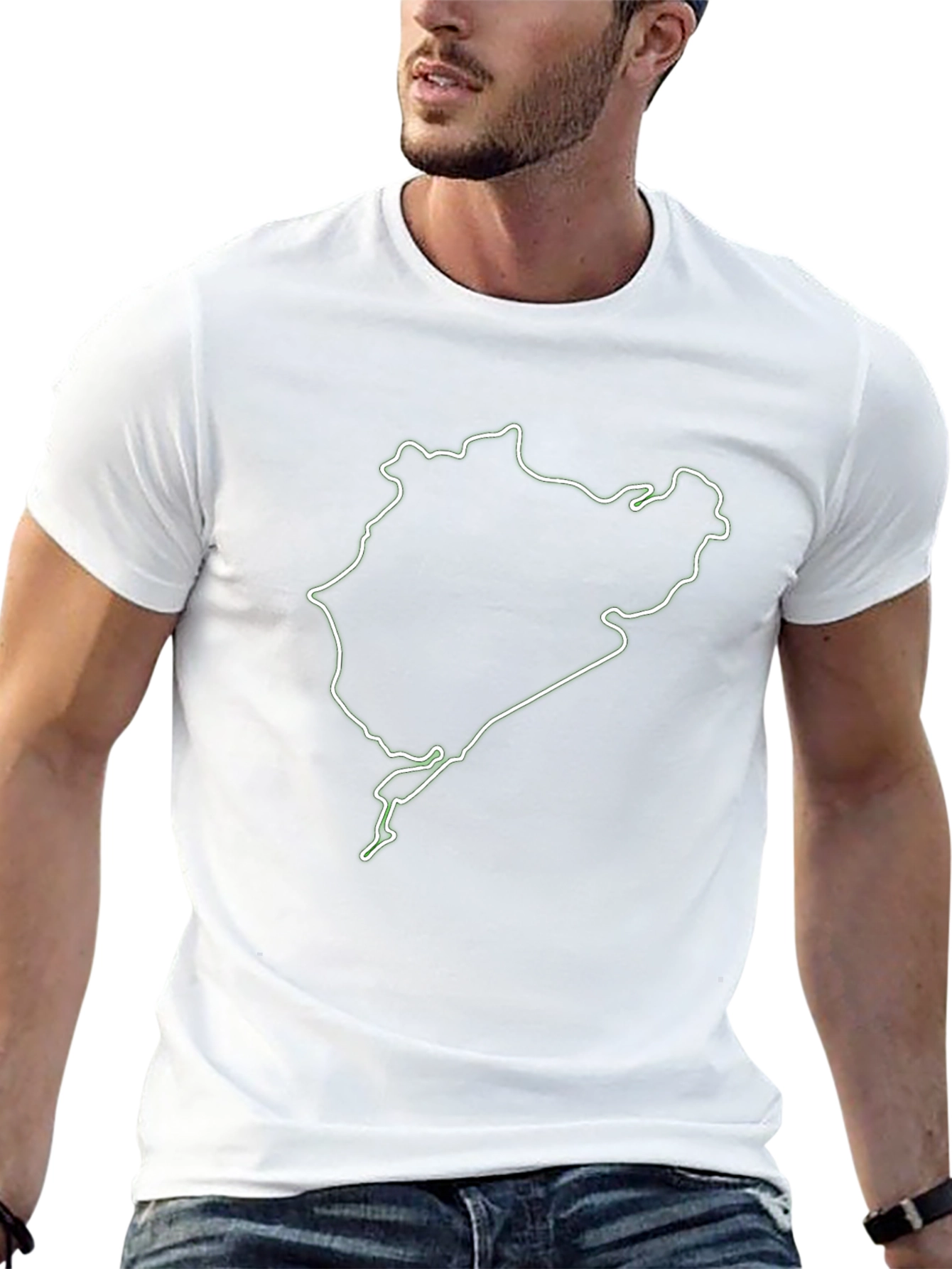 Nürburgring Circuit Outline Graphic Tee - Black