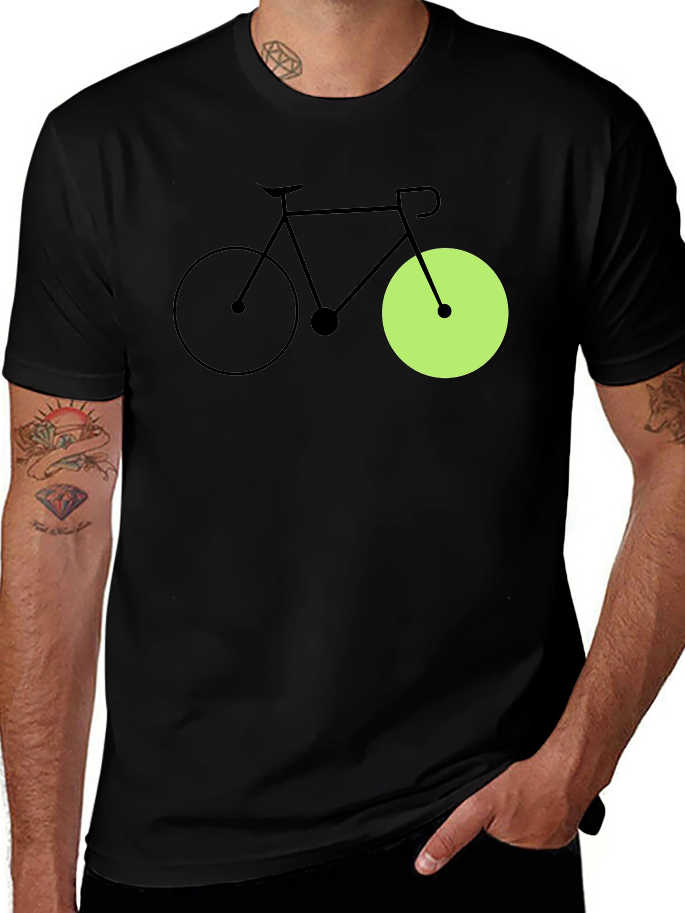 Stylish Black T-Shirt with Bike Graphic