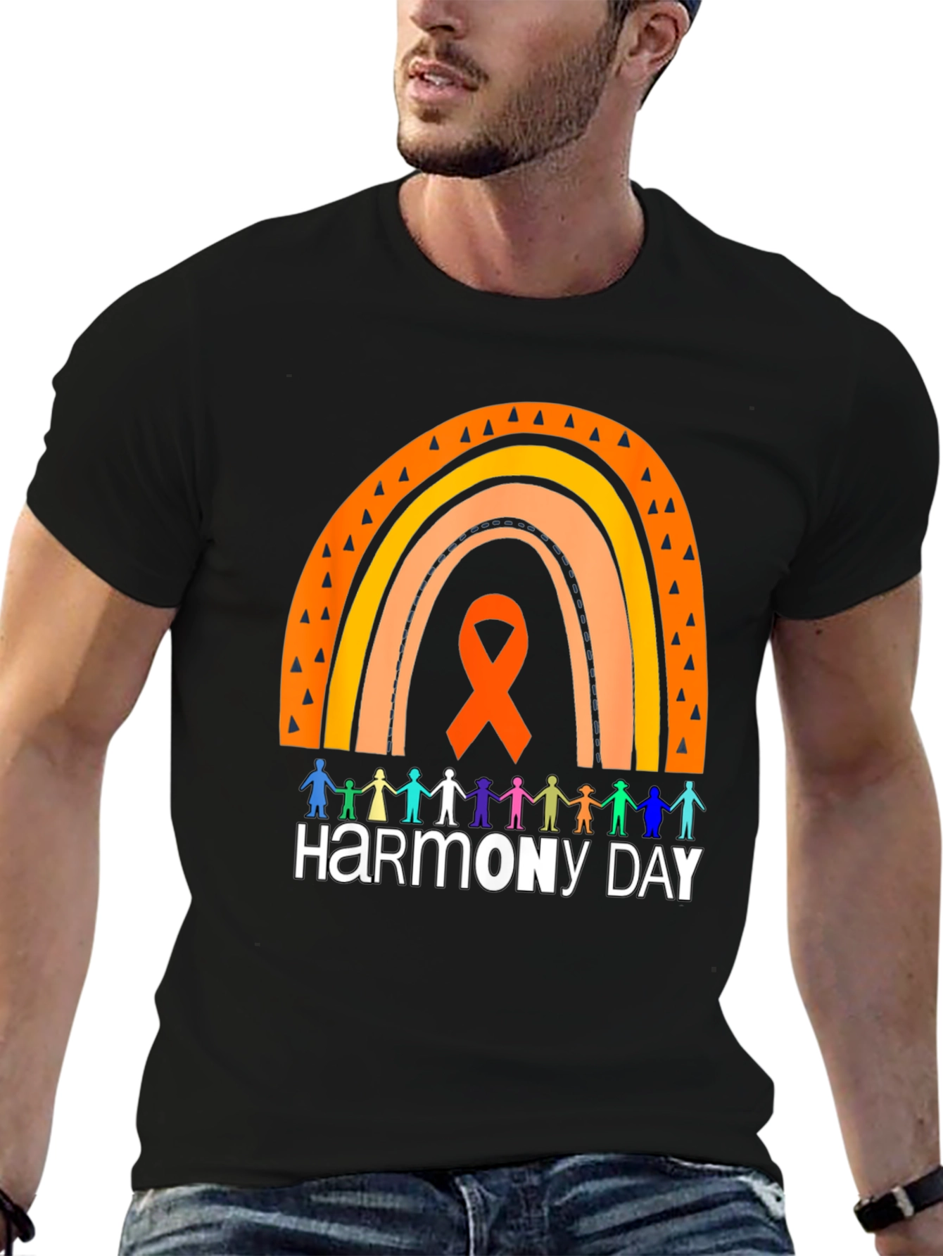 Harmony Day Graphic Tee - Rainbow & People Design