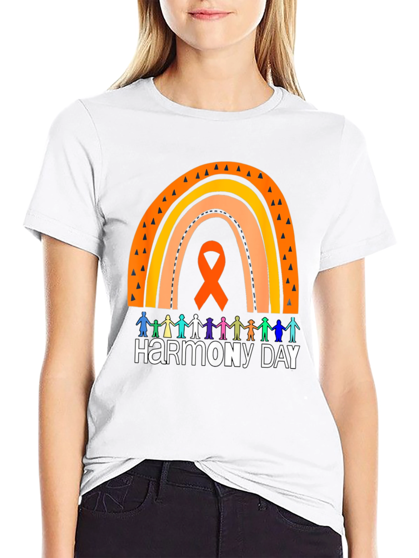 Harmony Day Graphic Tee - Rainbow & People Design