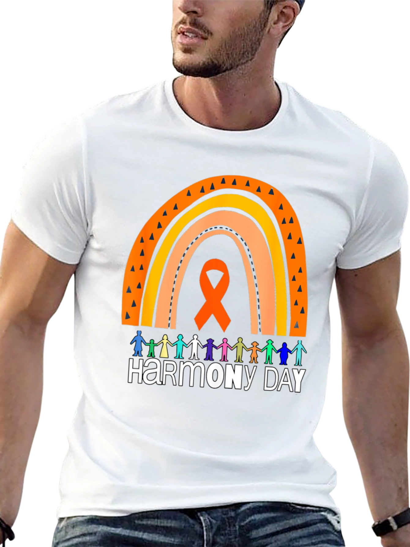 Harmony Day Graphic Tee - Rainbow & People Design