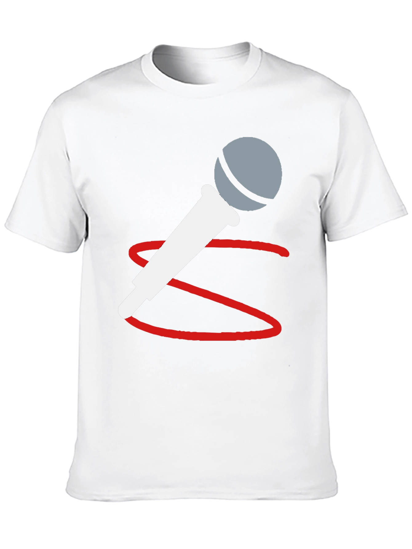 Microphone Graphic Tee - Black Casual T-Shirt