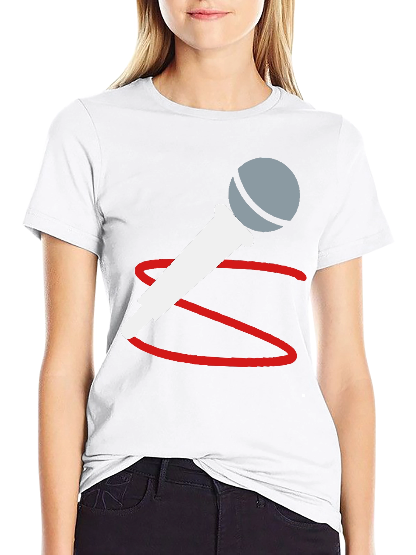 Microphone Graphic Tee - Black Casual T-Shirt