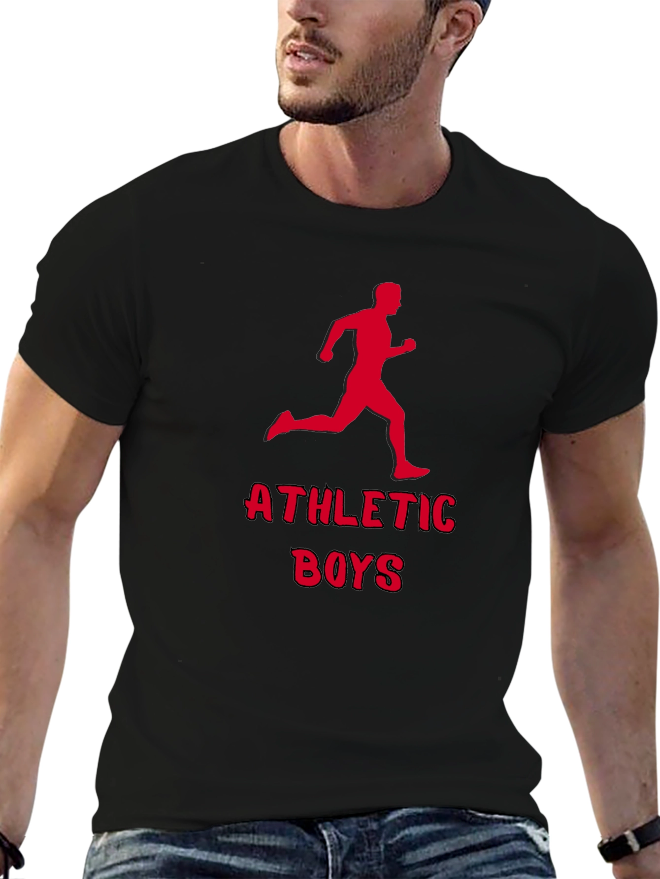 Athletic Boys Graphic Tee - Running Man Print