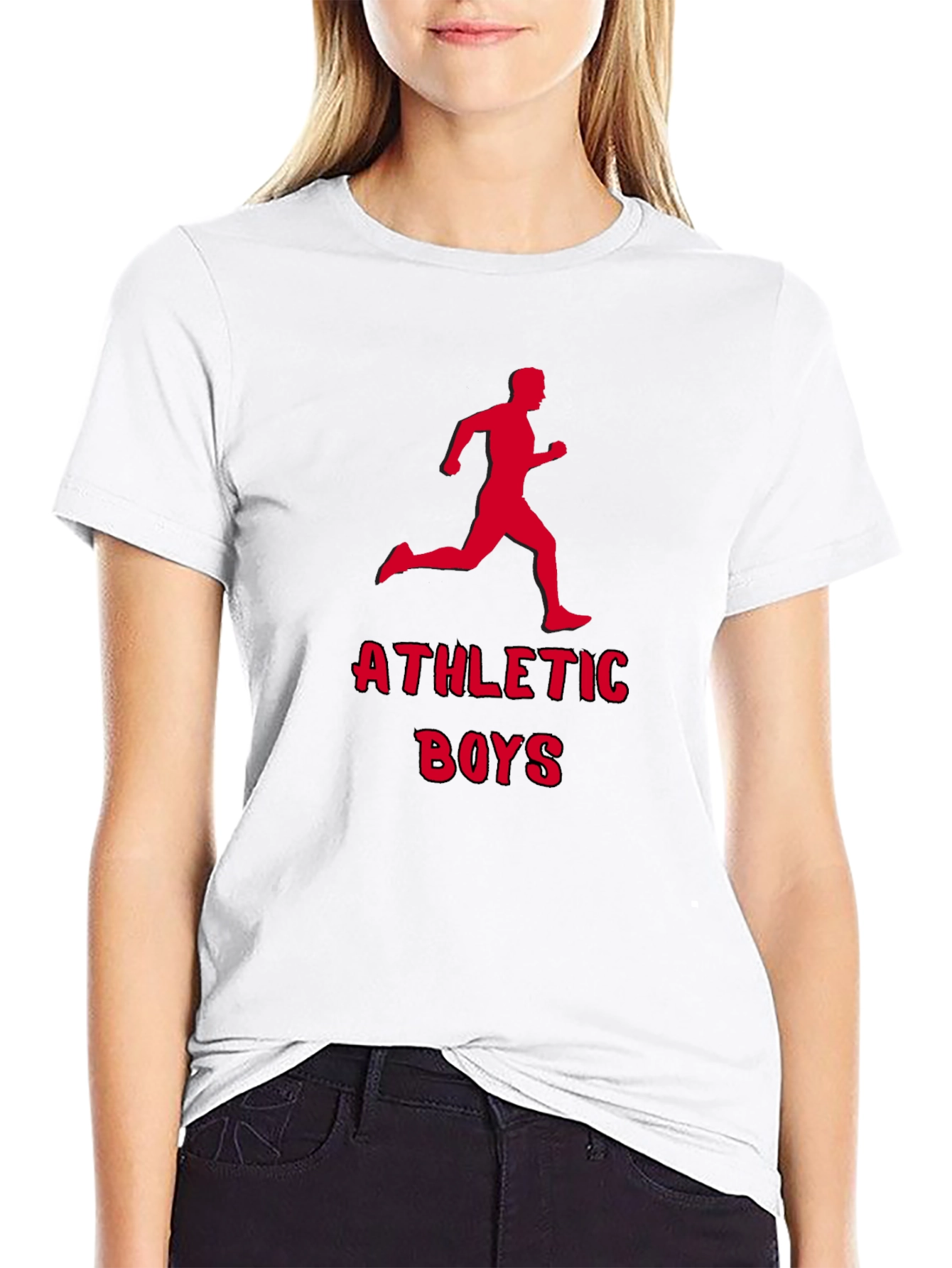 Athletic Boys Graphic Tee - Running Man Print