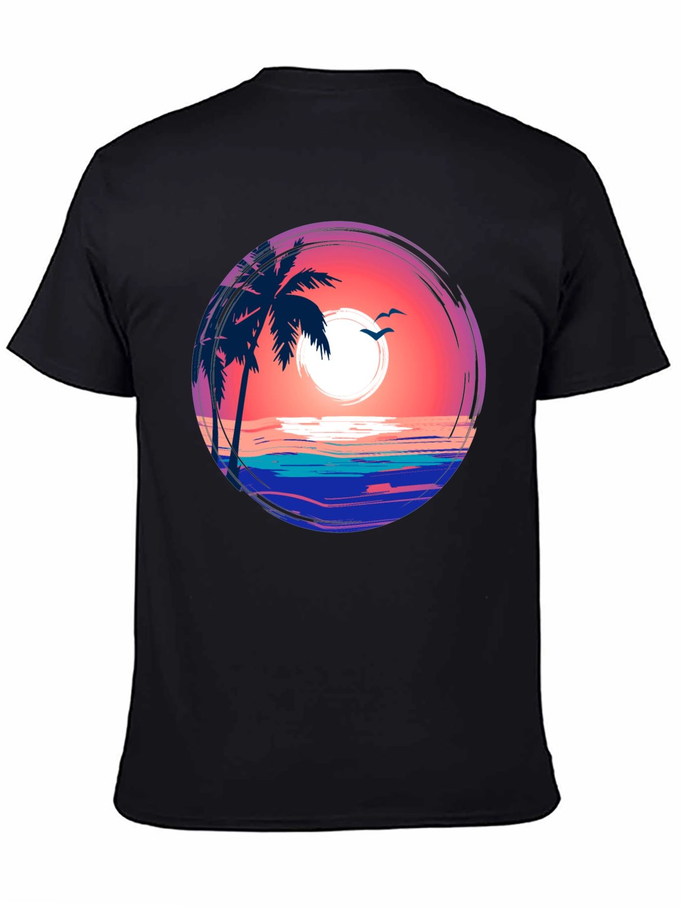 Tropical Sunset Palm Tree Graphic Tee