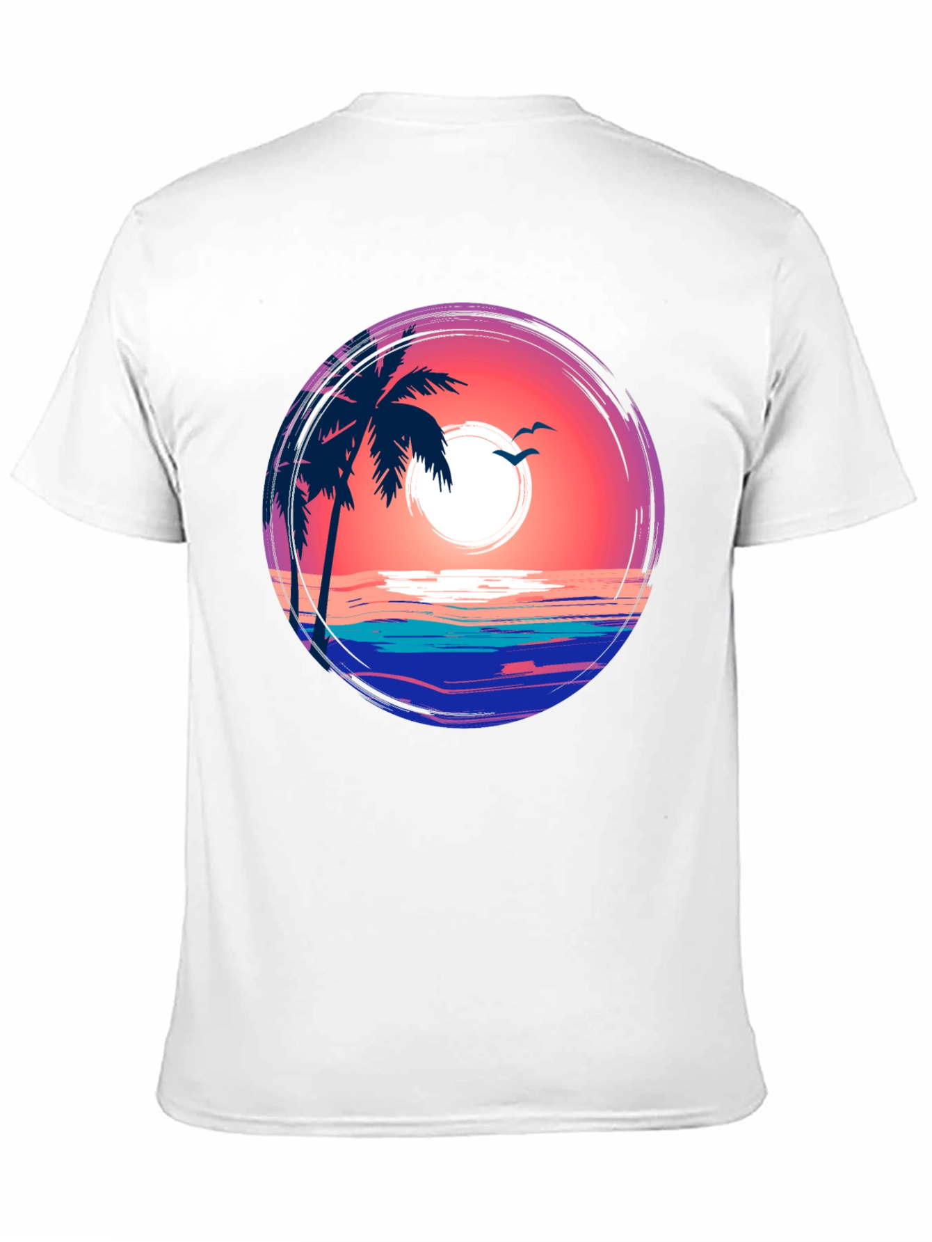 Tropical Sunset Palm Tree Graphic Tee