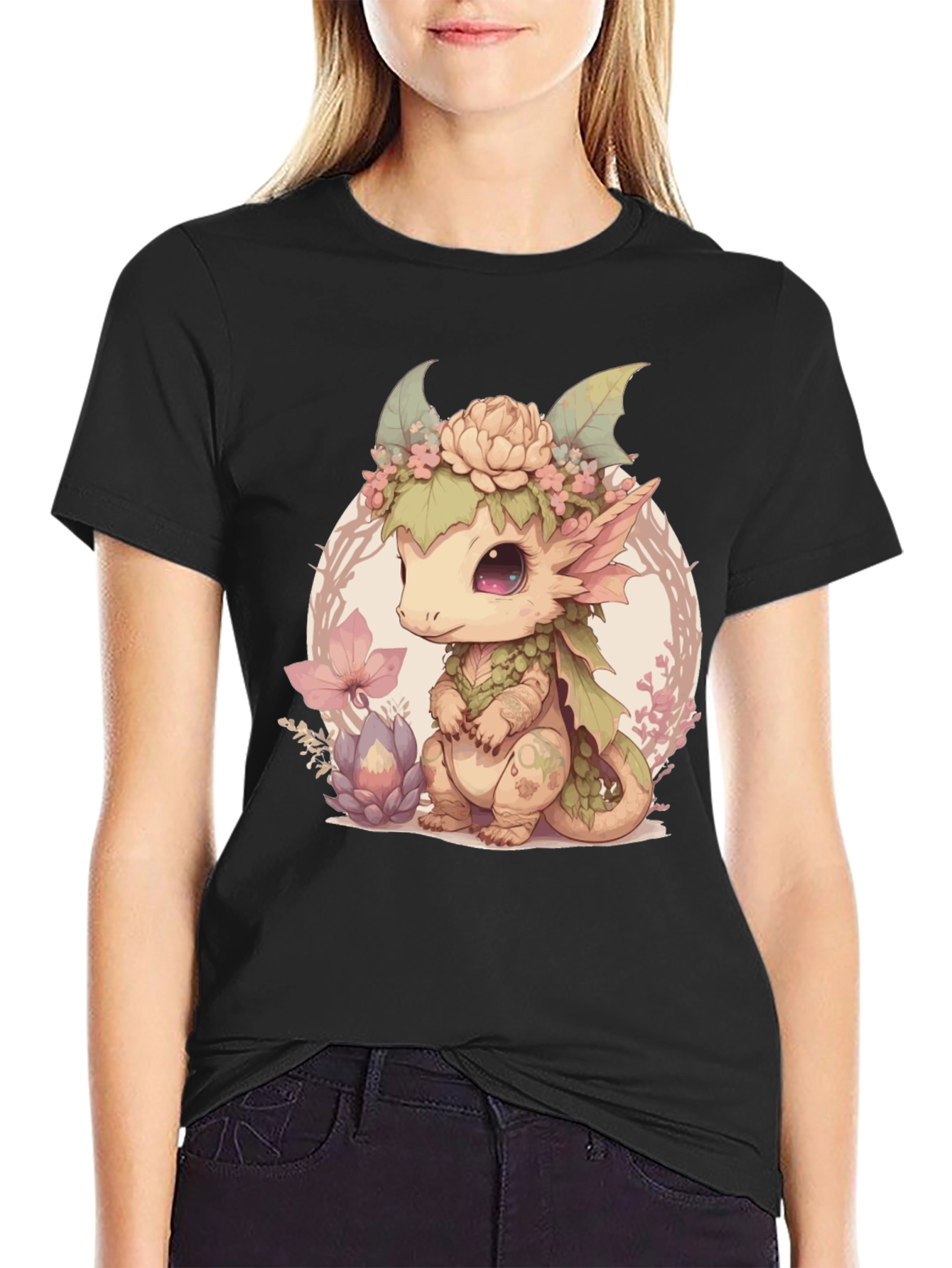 Cute Dragon Black Tee