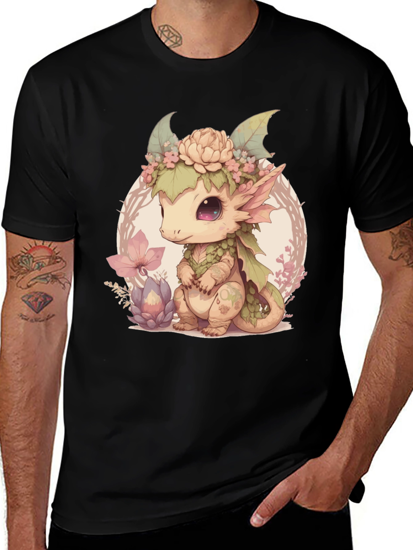 Cute Dragon Black Tee