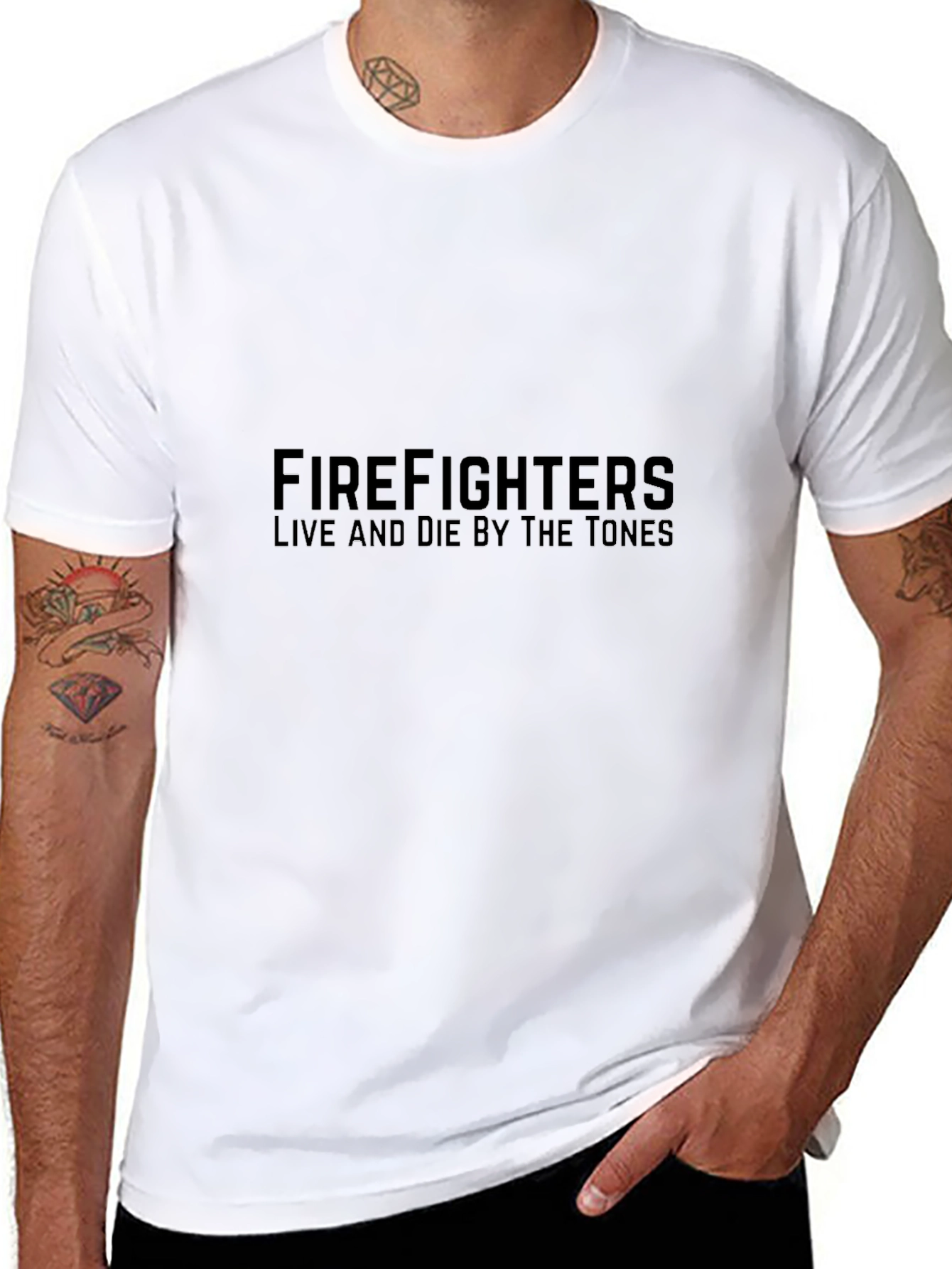 Firefighters Live and Die by the Tones Black T-Shirt