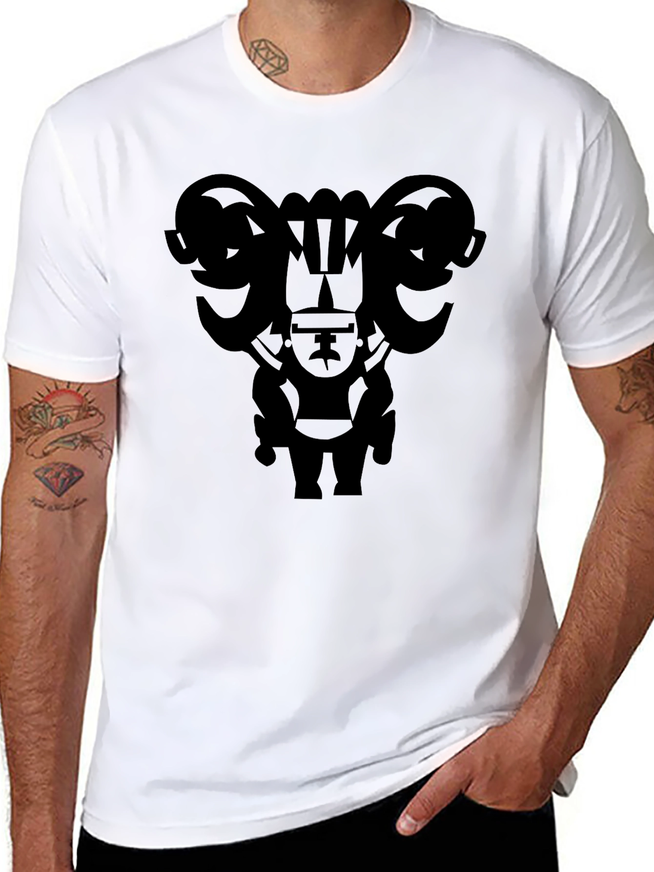 Tribal Art Graphic Black T-Shirt