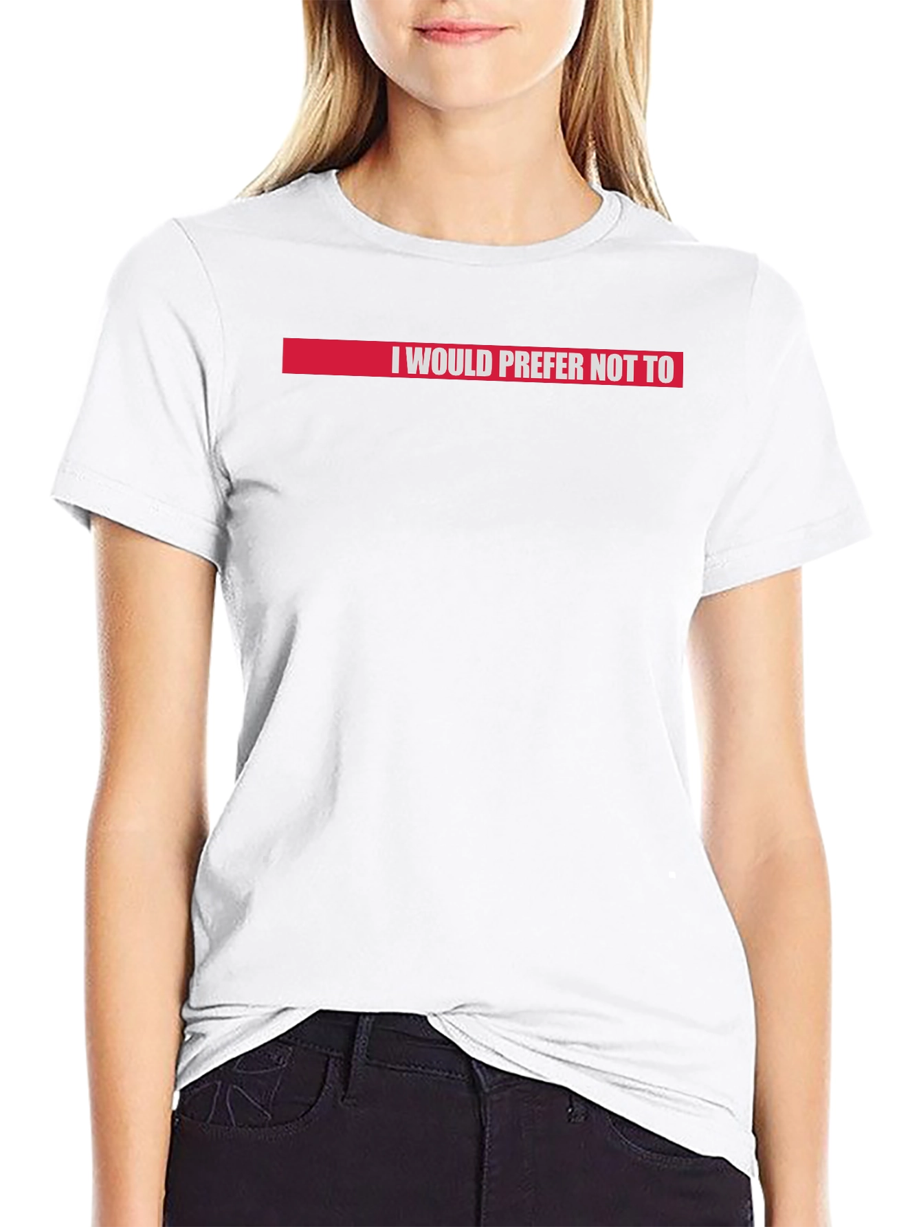 I Would Prefer Not To T-Shirt Red Accent