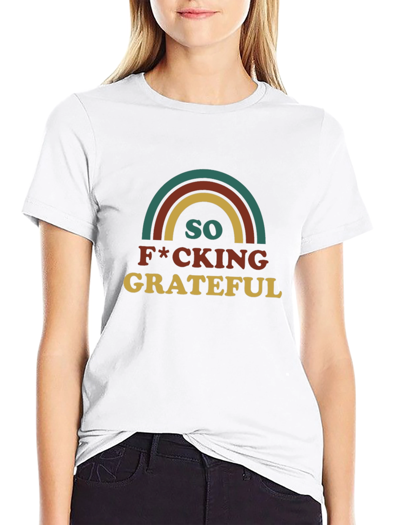 So Grateful Tee - Retro Rainbow Graphic T-Shirt