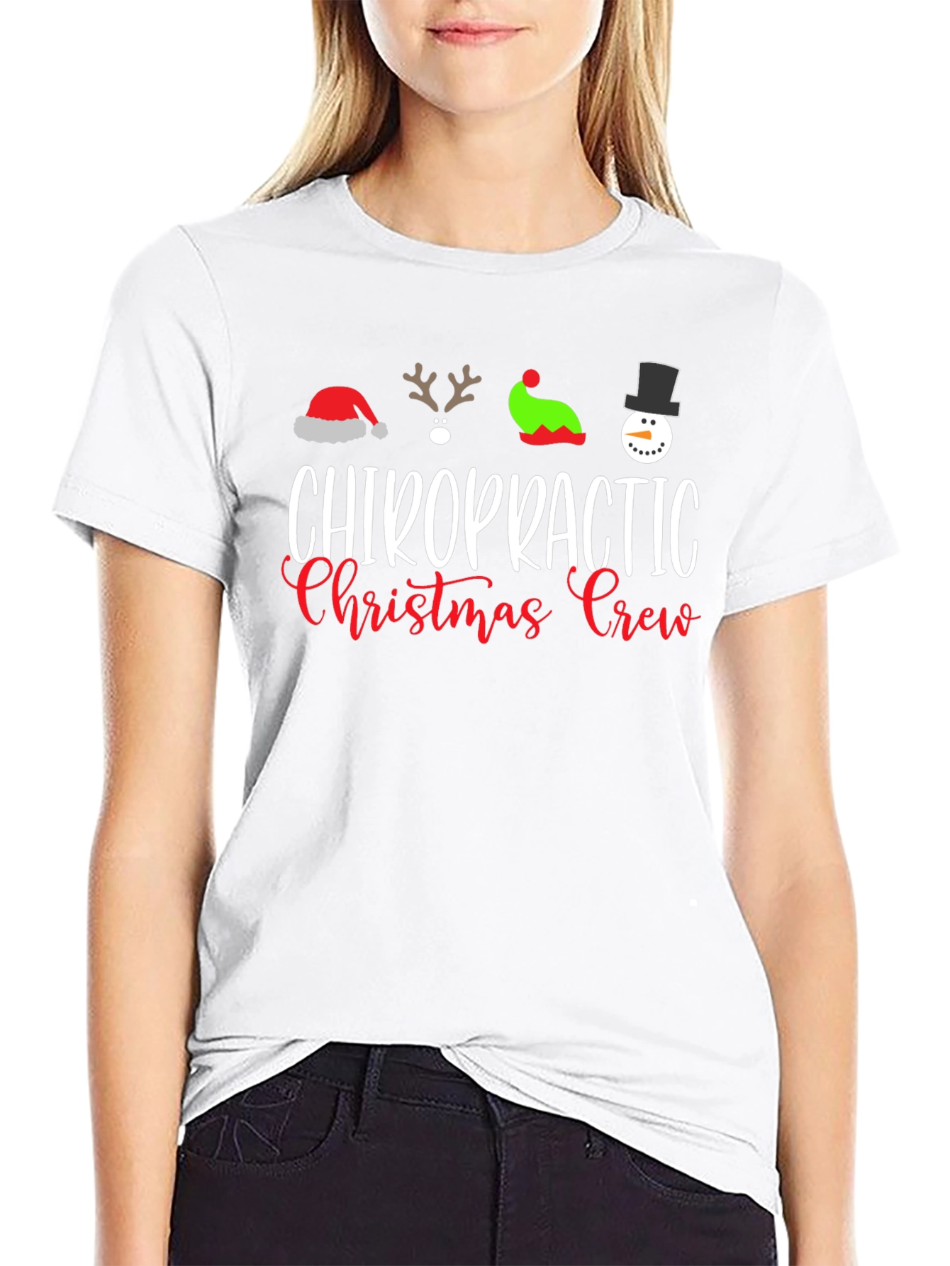 Chiropractic Christmas Crew T-Shirt Holiday