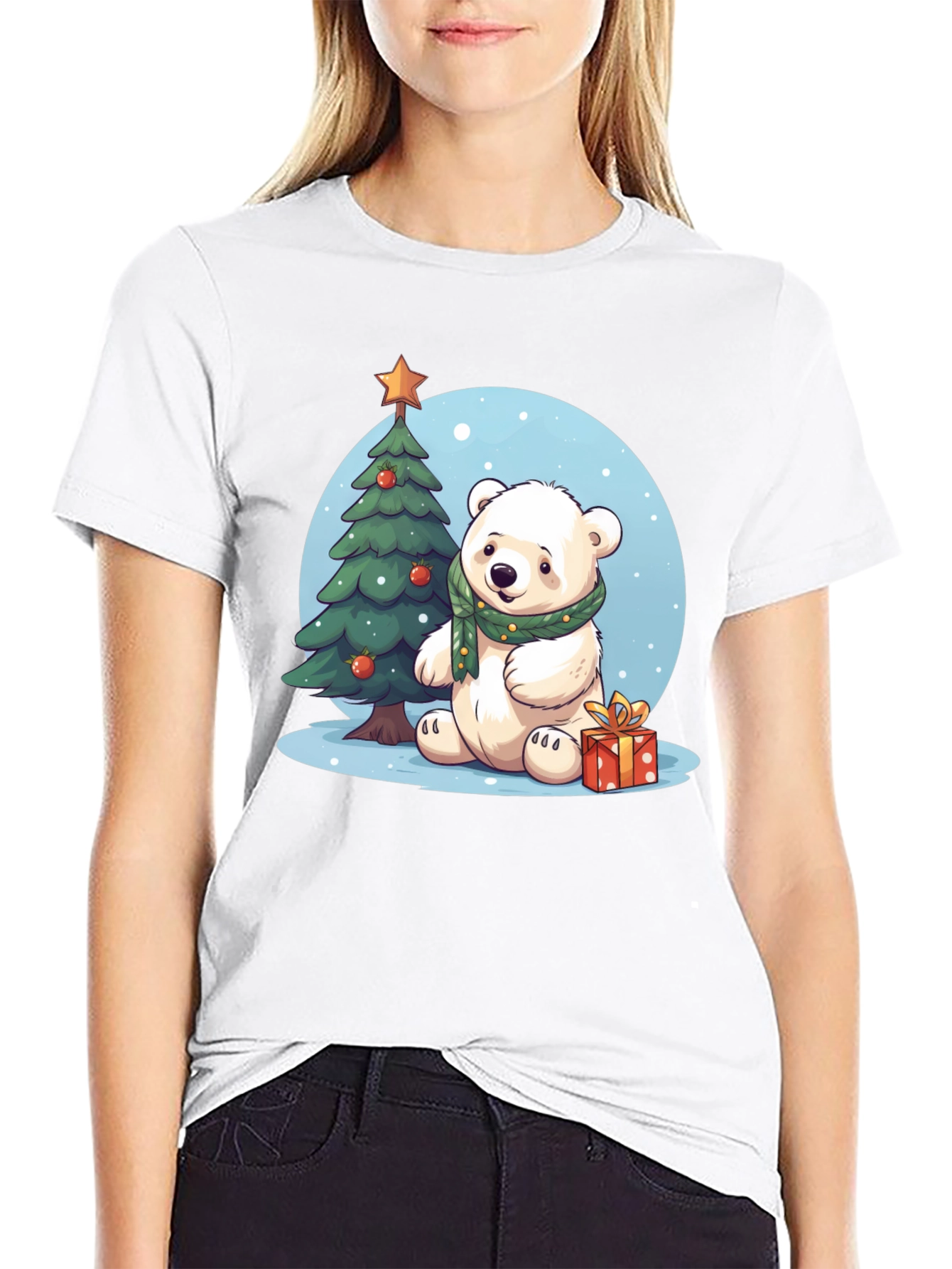 Festive Polar Bear T-Shirt - Holiday Edition