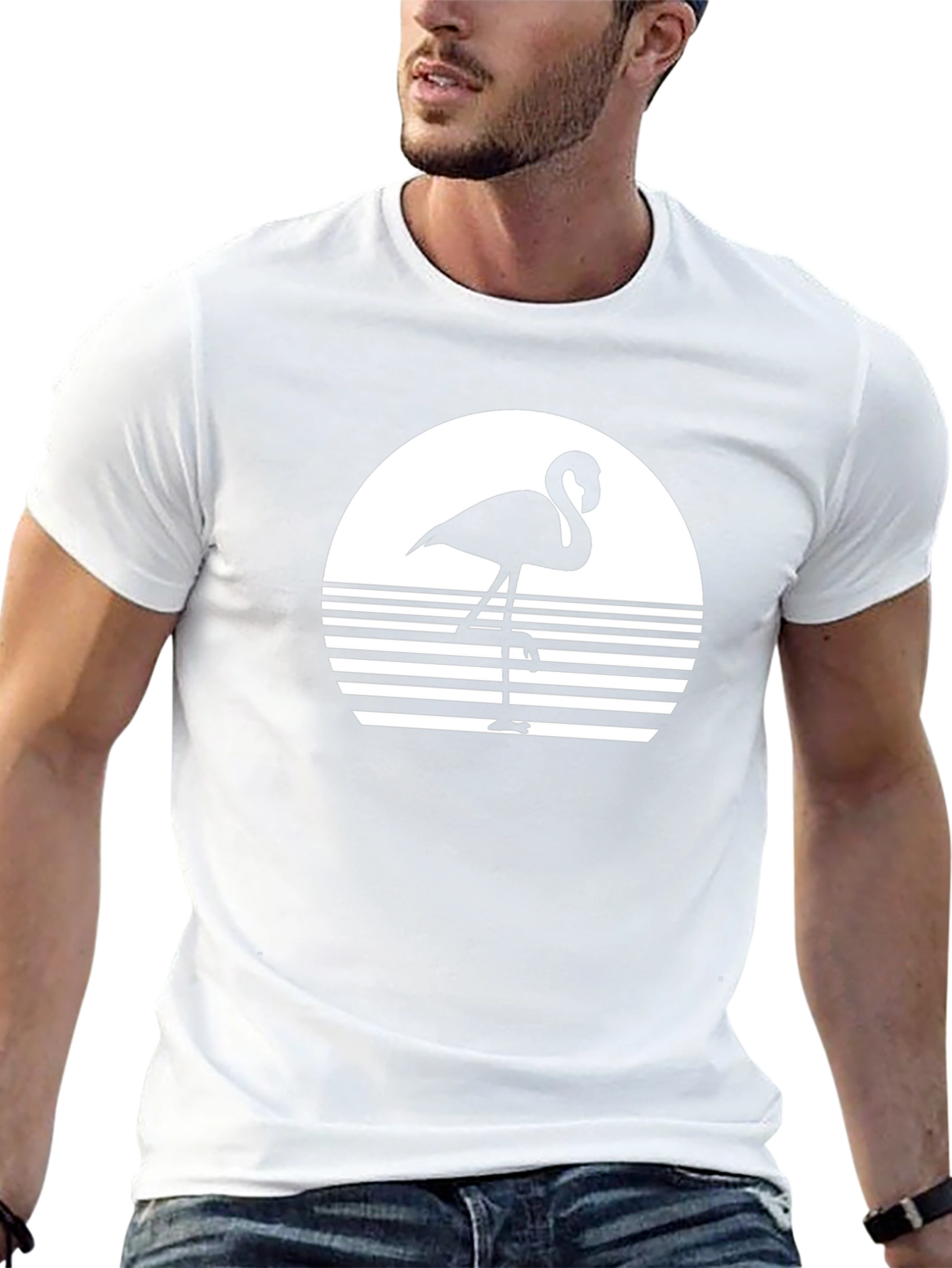 Retro Flamingo T-Shirt - Sunset Design