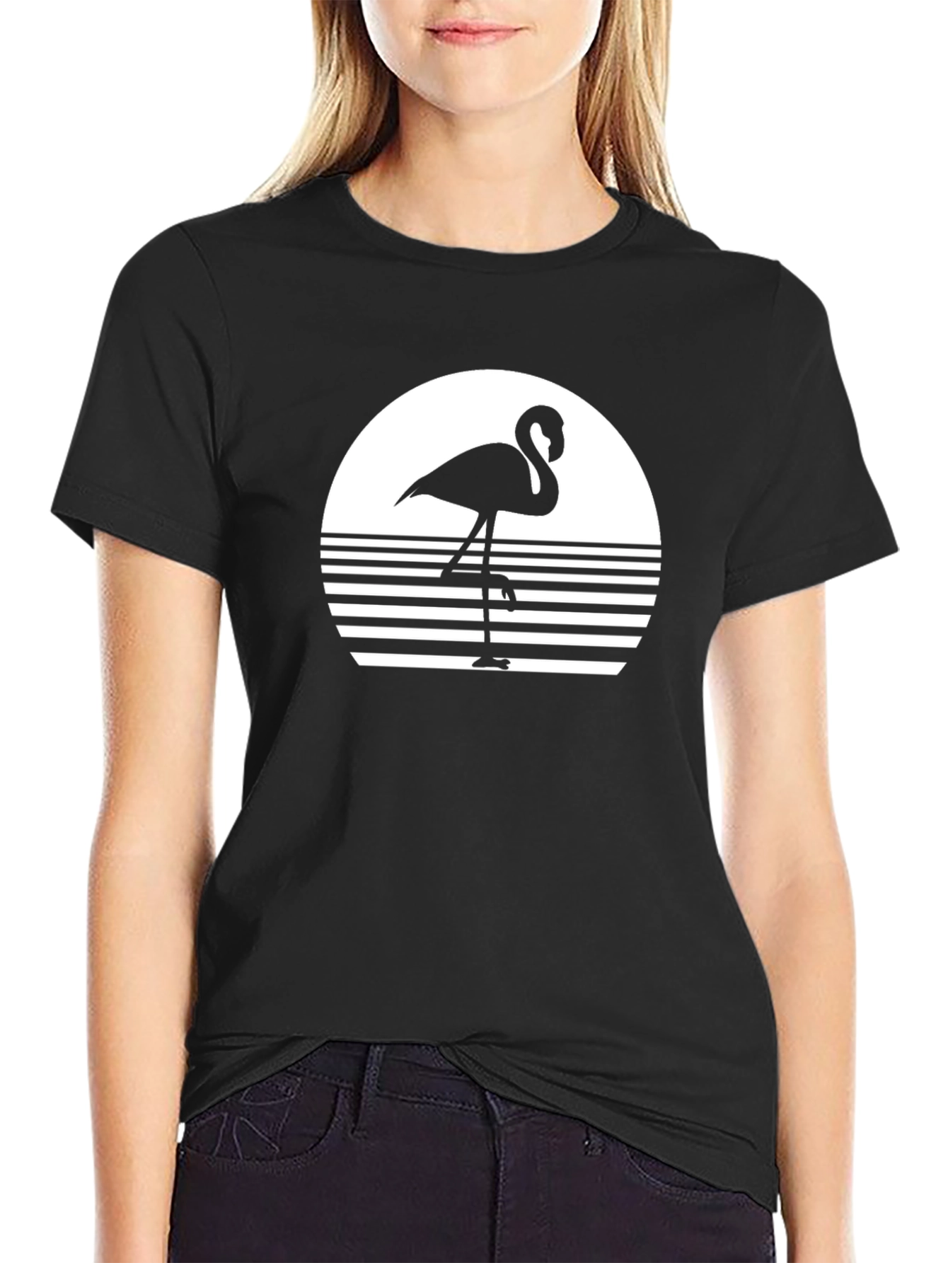 Retro Flamingo T-Shirt - Sunset Design